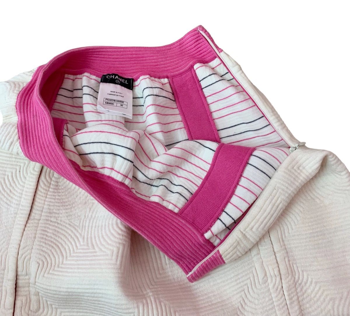 Chanel CHANEL 16C SOUL LINE ZIP SKIRT PINK WHITE Size 25" / US 0 / IT 36 - 7 Thumbnail