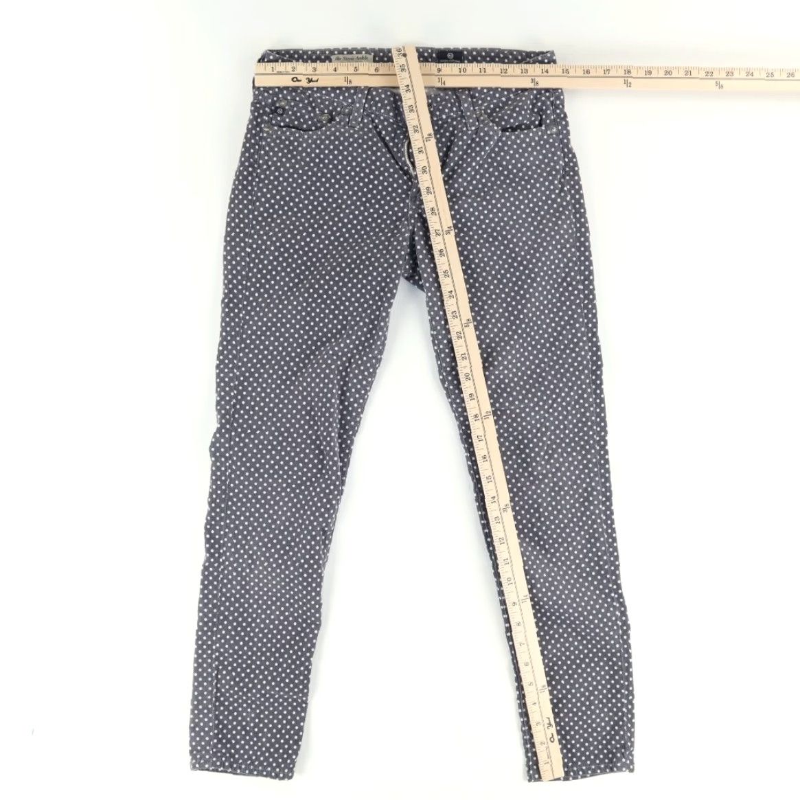 Velvet Adriano Goldschmied Stevie Ankle Velvet Dotted Jeans Blue Women's 28 Size 28" / US 6 / IT 42 - 3 Thumbnail