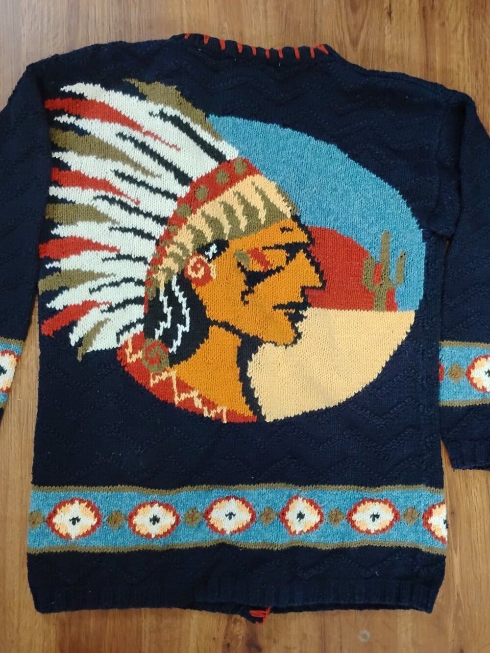 Other Vintage Marsh Landing Native American Chief Cardigan Sweater Size M / US 6-8 / IT 42-44 - 1 Thumbnail