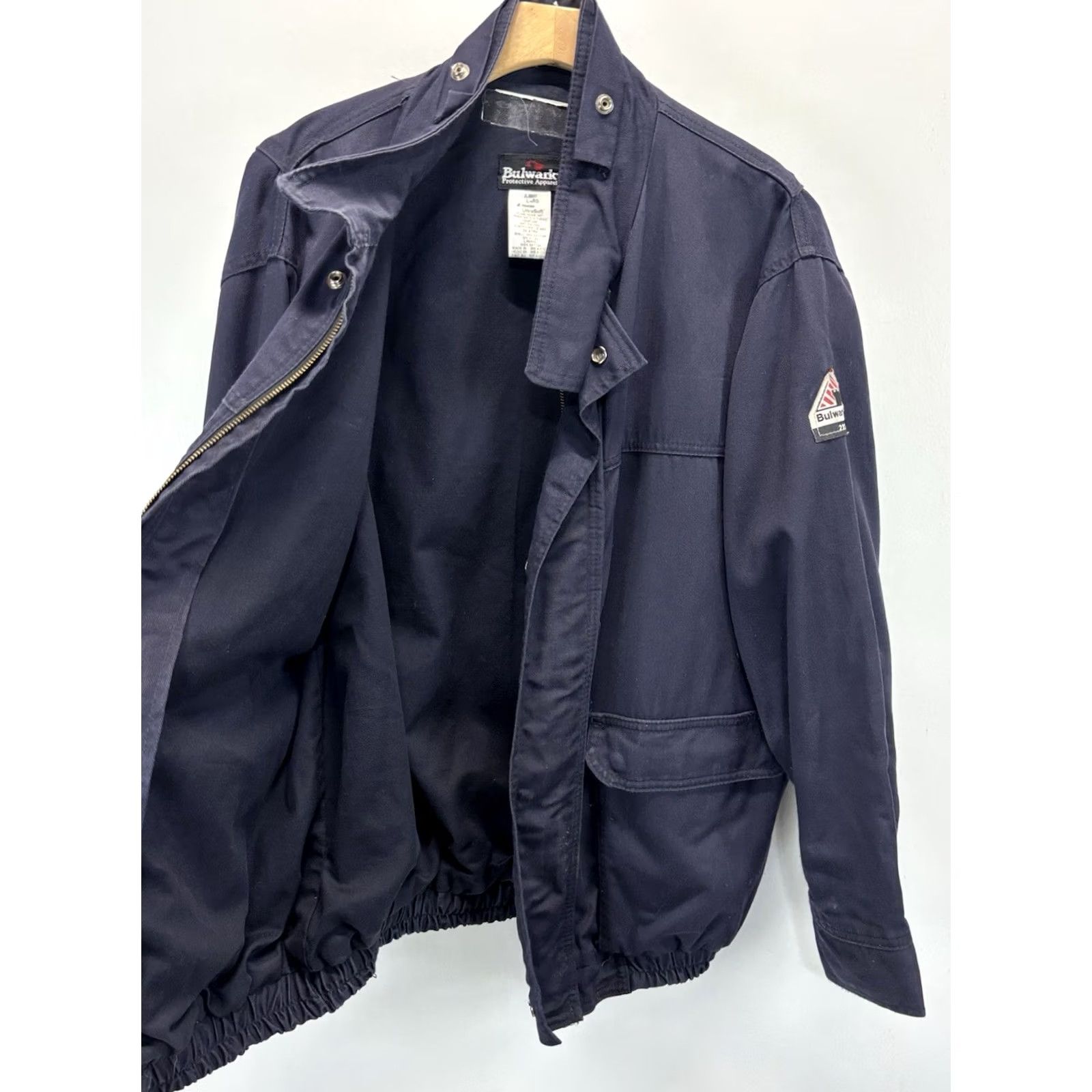 Vintage VINTAGE Bulwark Jacket Mens L Blue Heavy Winter Coat Workwear Flame Resistant Long Sleeve | FR Cotton Blends Medium Length Man Size US L / EU 52-54 / 3 - 4 Thumbnail