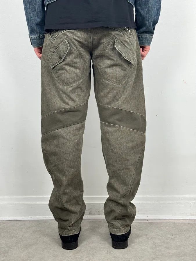 Marithe + Francois Girbaud SS2006 Marithé + François Girbaud Khaki Studded Cargo Jeans Size US 32 / EU 48 - 5 Thumbnail