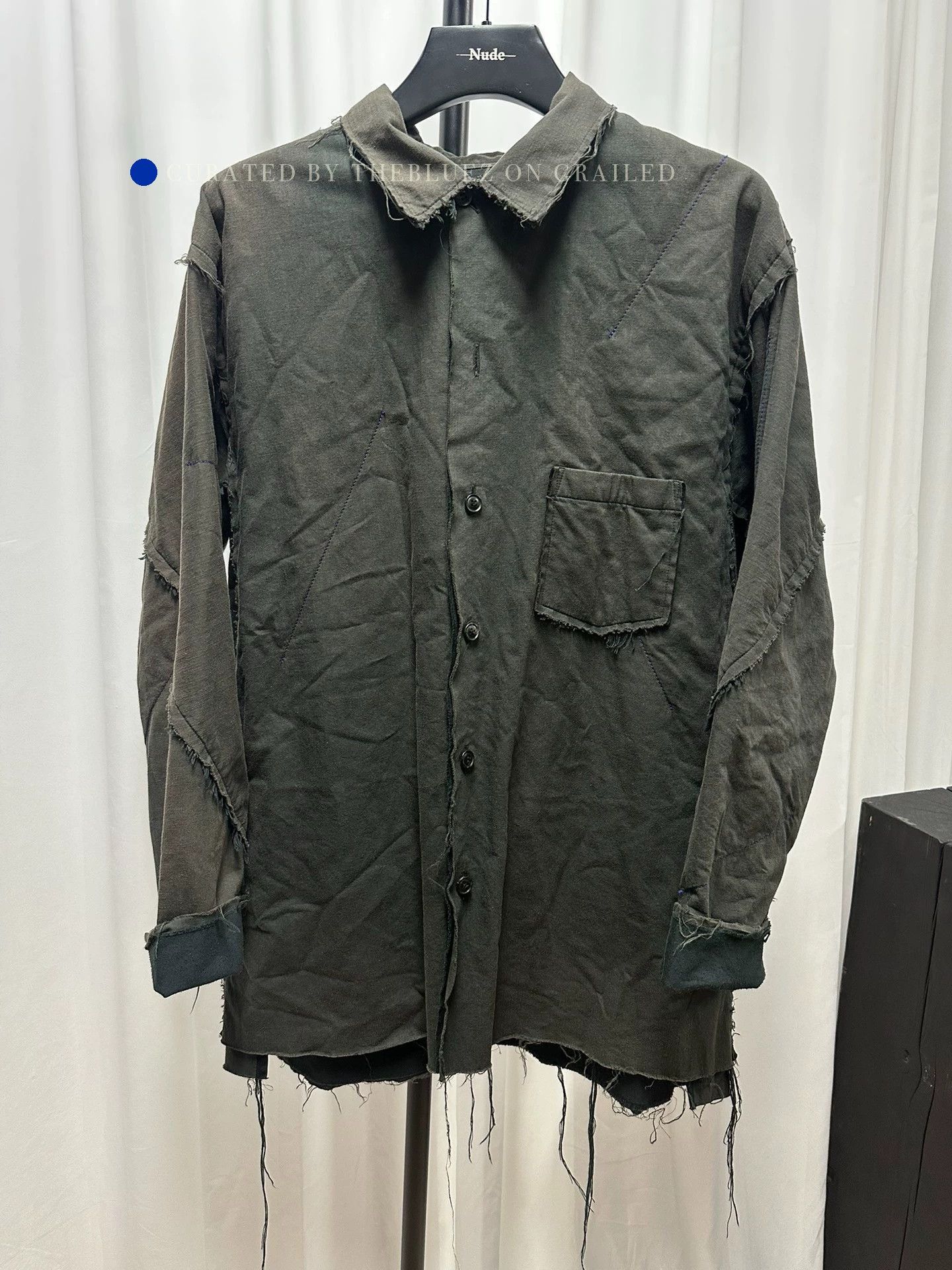 Yohji Yamamoto Black Long-Sleeve Button-Up Shirt Size M Size US M / EU 48-50 / 2 - 1 Thumbnail