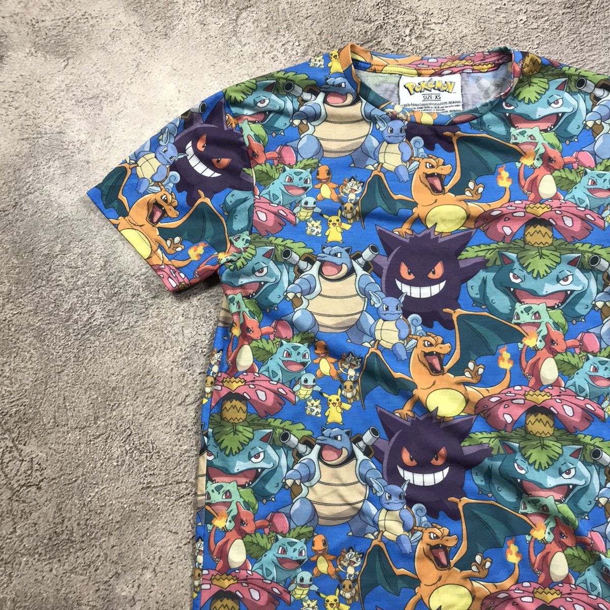Vintage Vintage 90s Pokemon All Over Print Graphic Tee Y2K Rave XS Size US XS / EU 42 / 0 - 2 Thumbnail