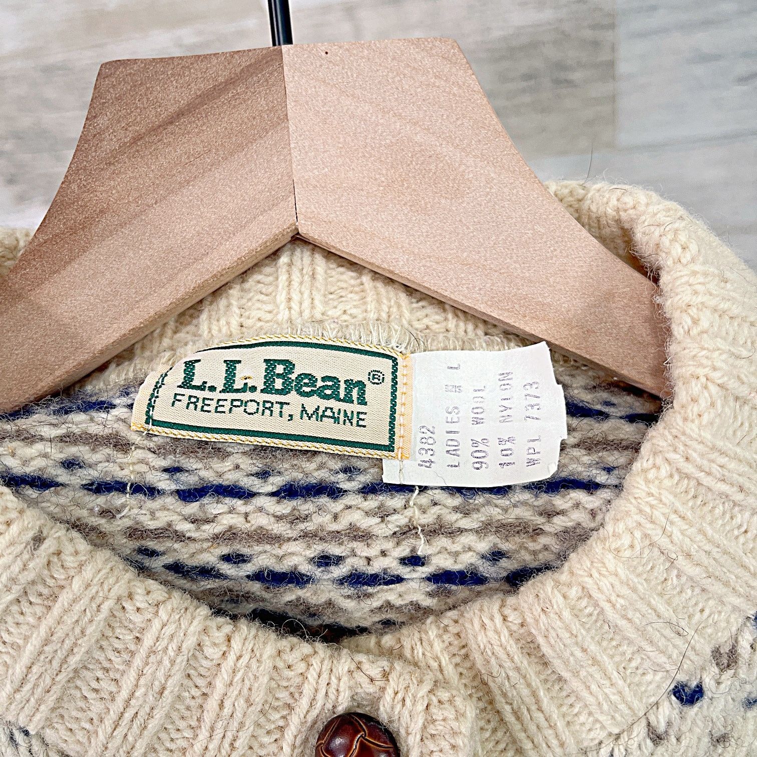 L.L. Bean × Vintage LL Bean Vintage Wool Aran Fisherman Cardigan Womens Large Size L / US 10 / IT 46 - 4 Thumbnail