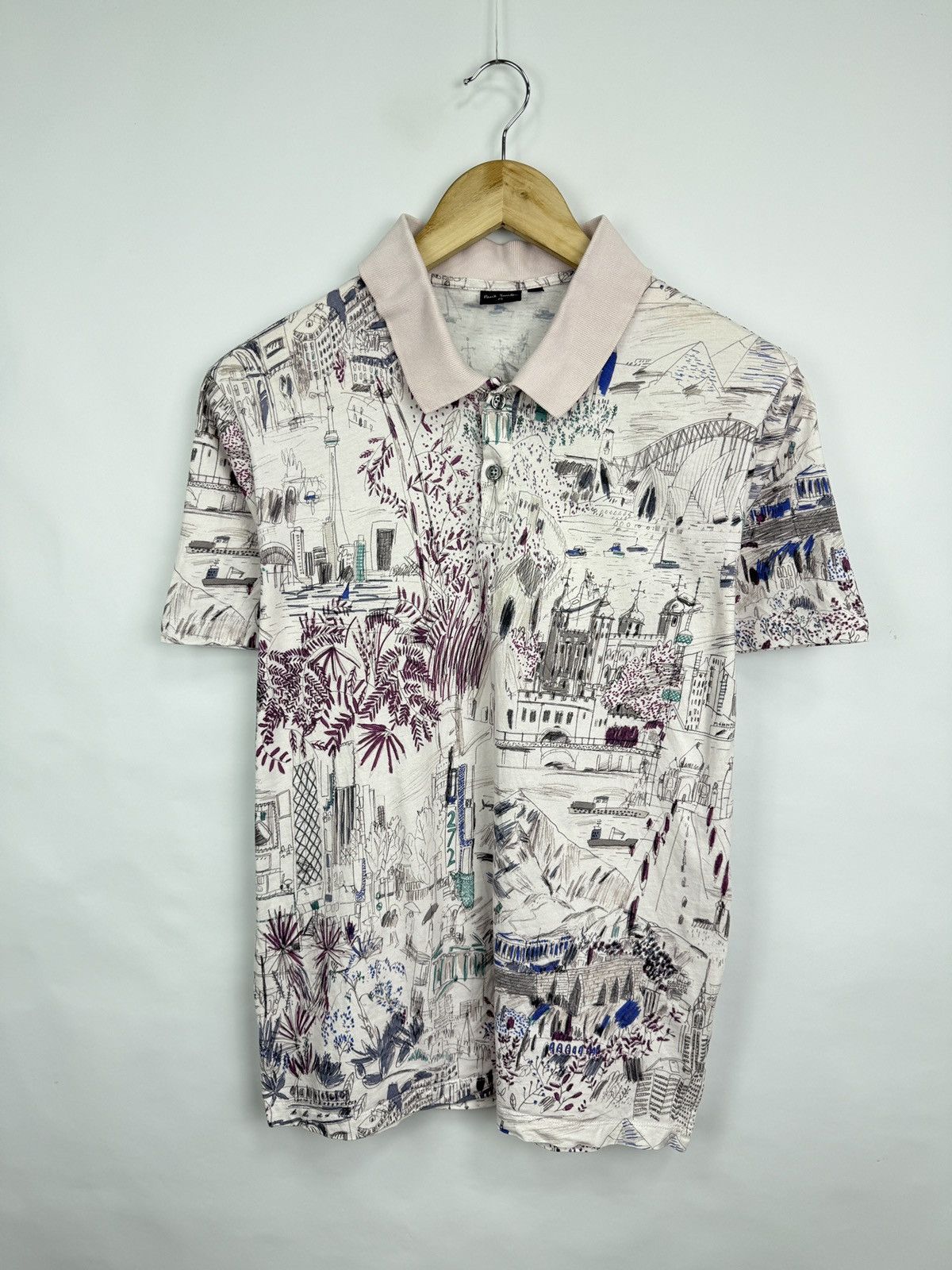Paul Smith 🇬🇧 Paul Smith Art Luxury Polo T-Shirt Rare Retro Hype Y2K Size US L / EU 52-54 / 3 - 3 Thumbnail