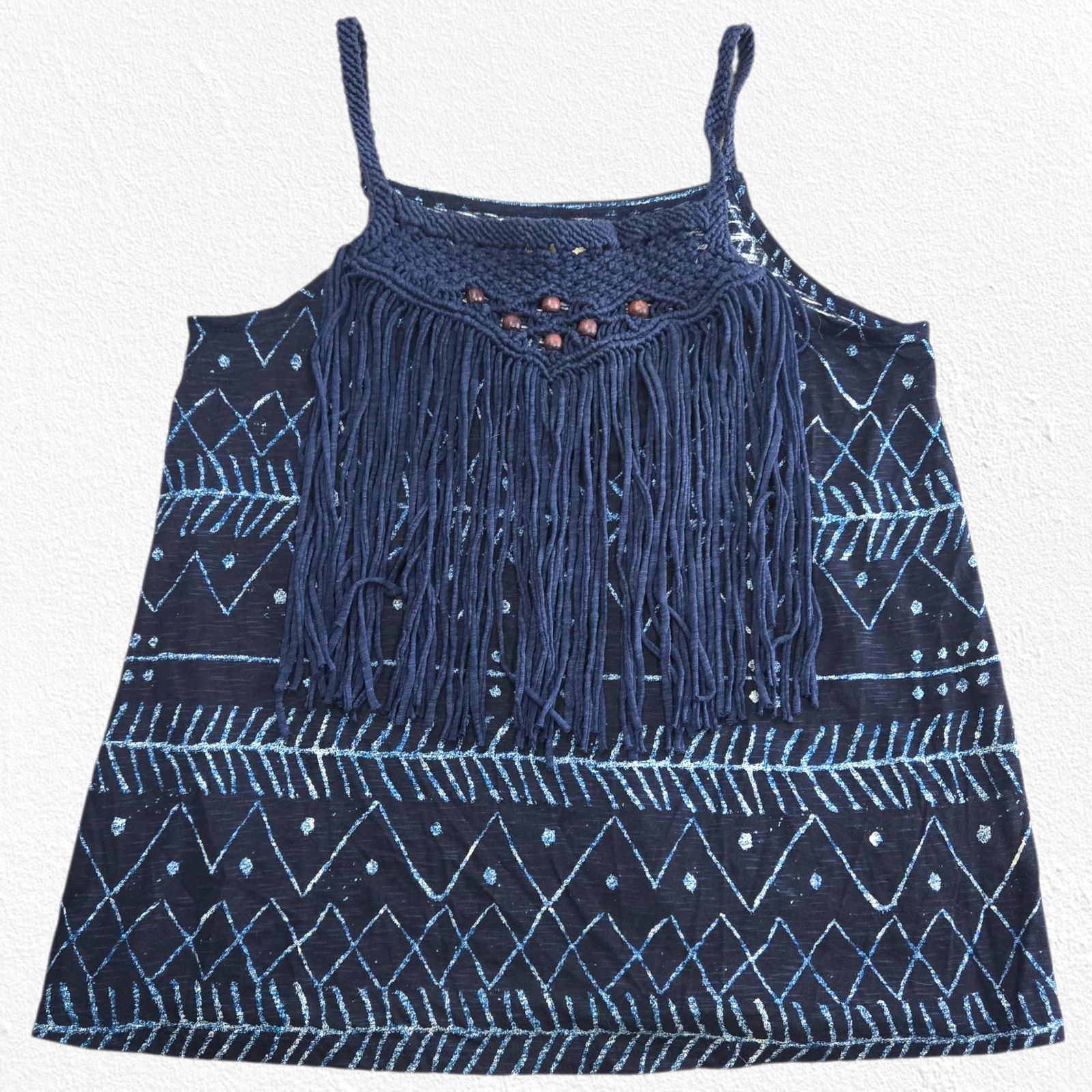 Denim & Supply Ralph Lauren Denim & Supply Ralph Lauren Boho Macrame Fringe Tank Large Size L / US 10 / IT 46 - 2 Thumbnail