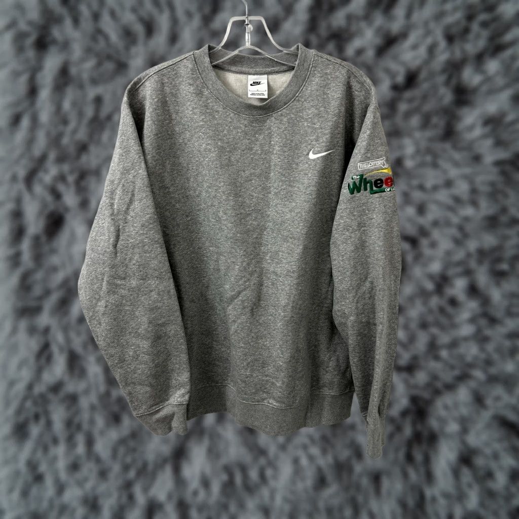 Nike Nike Fleece Crewneck Sweatshirt Mens L Gray Wheel of Luck Lottery Embroidered Logo Graphic Print Sportswear Club Size US L / EU 52-54 / 3 - 1 Thumbnail