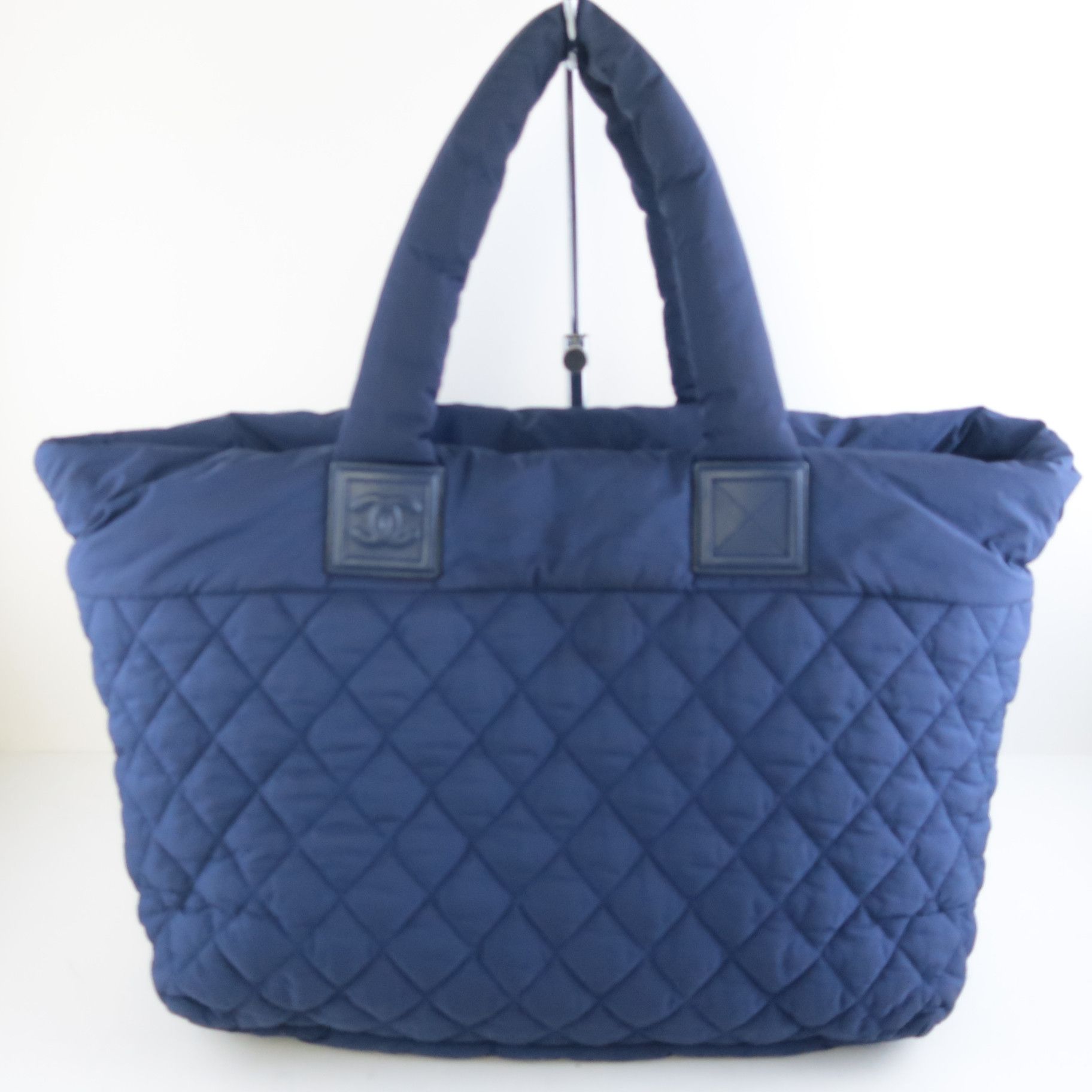 Chanel Blue Khaki Nylon Reversible Cocoon Tote