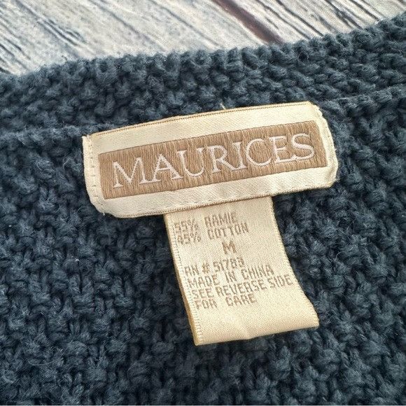 Other Vintage 90’s Maurices Teal V-Neck Cable Knit Sweater Size M / US 6-8 / IT 42-44 - 5 Thumbnail