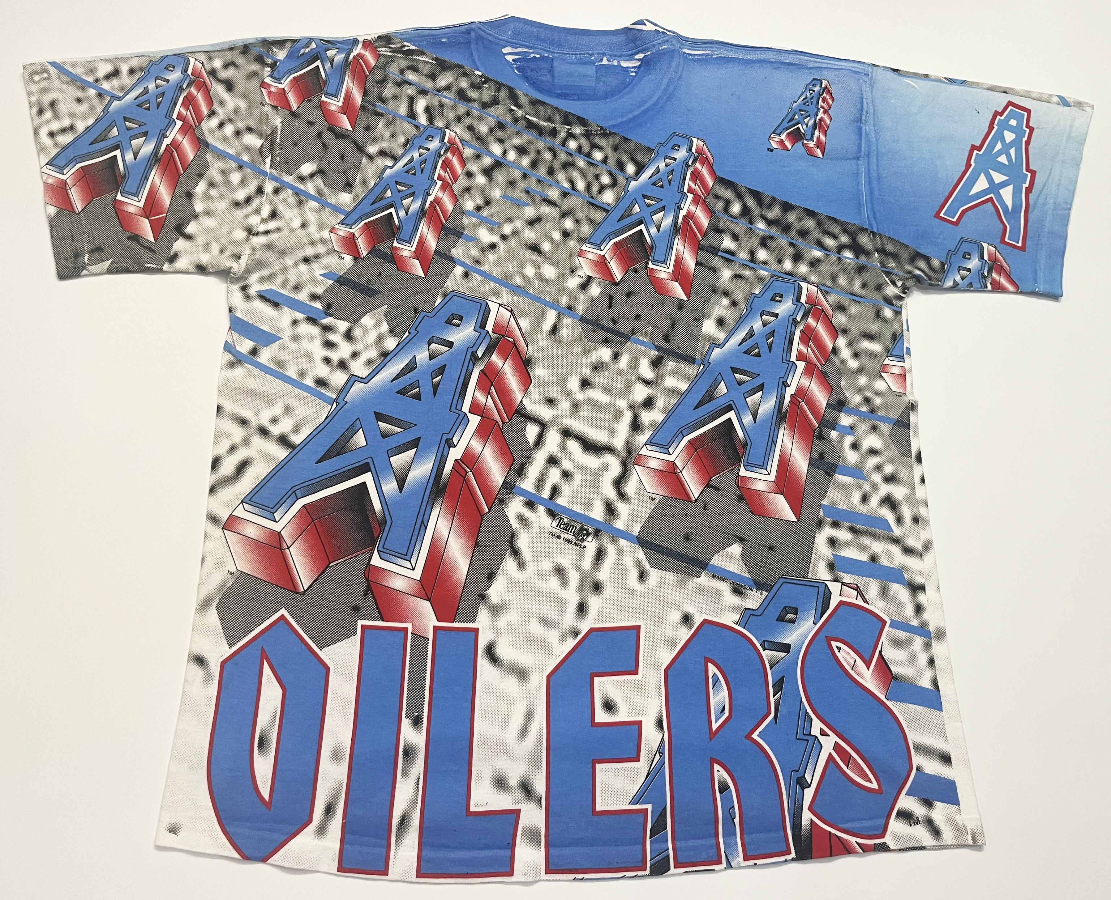 Vintage Vintage Magic Johnson NFL Houston Oilers AOP T-Shirt Size US XL / EU 56 / 4 - 10 Thumbnail
