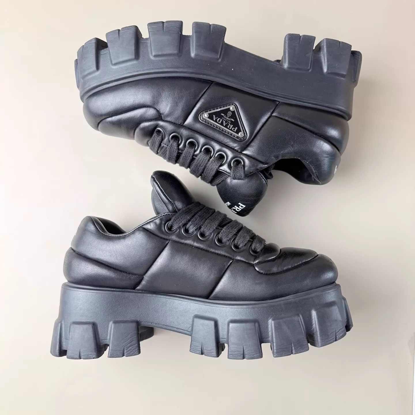 Prada Prada Black Cog Shoes Women's 36.5 Size US 6 / IT 36 - 6 Thumbnail