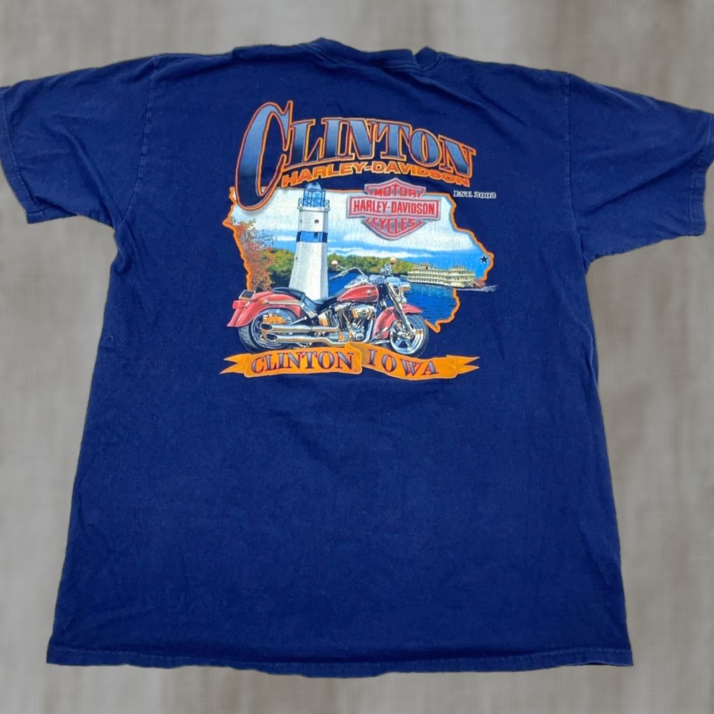Harley Davidson VINTAGE Harley-Davidson Logo Shirt Men XL Blue Graphic Print 80s Biker Motorcycle USA Mens XL Blue Shirt T-Shirt Size US XL / EU 56 / 4 - 1 Thumbnail