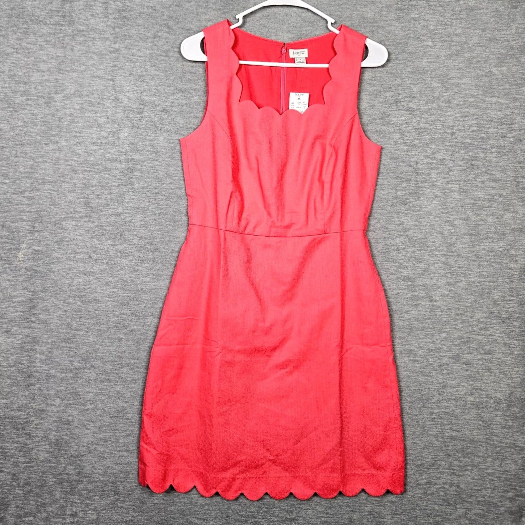 J.Crew VINTAGE J.CREW Shirt Womens Size 6 Pink Sheath Cotton Lined Square Neck Sleeveless Dress Size M / US 6-8 / IT 42-44 - 2 Thumbnail