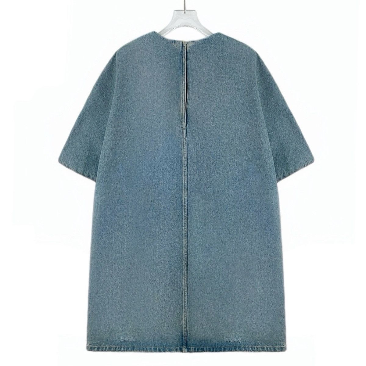 Prada Prada Blue Triangle Logo Short Sleeve Denim Dress K26WX Size S / US 4 / IT 40 - 2 Thumbnail