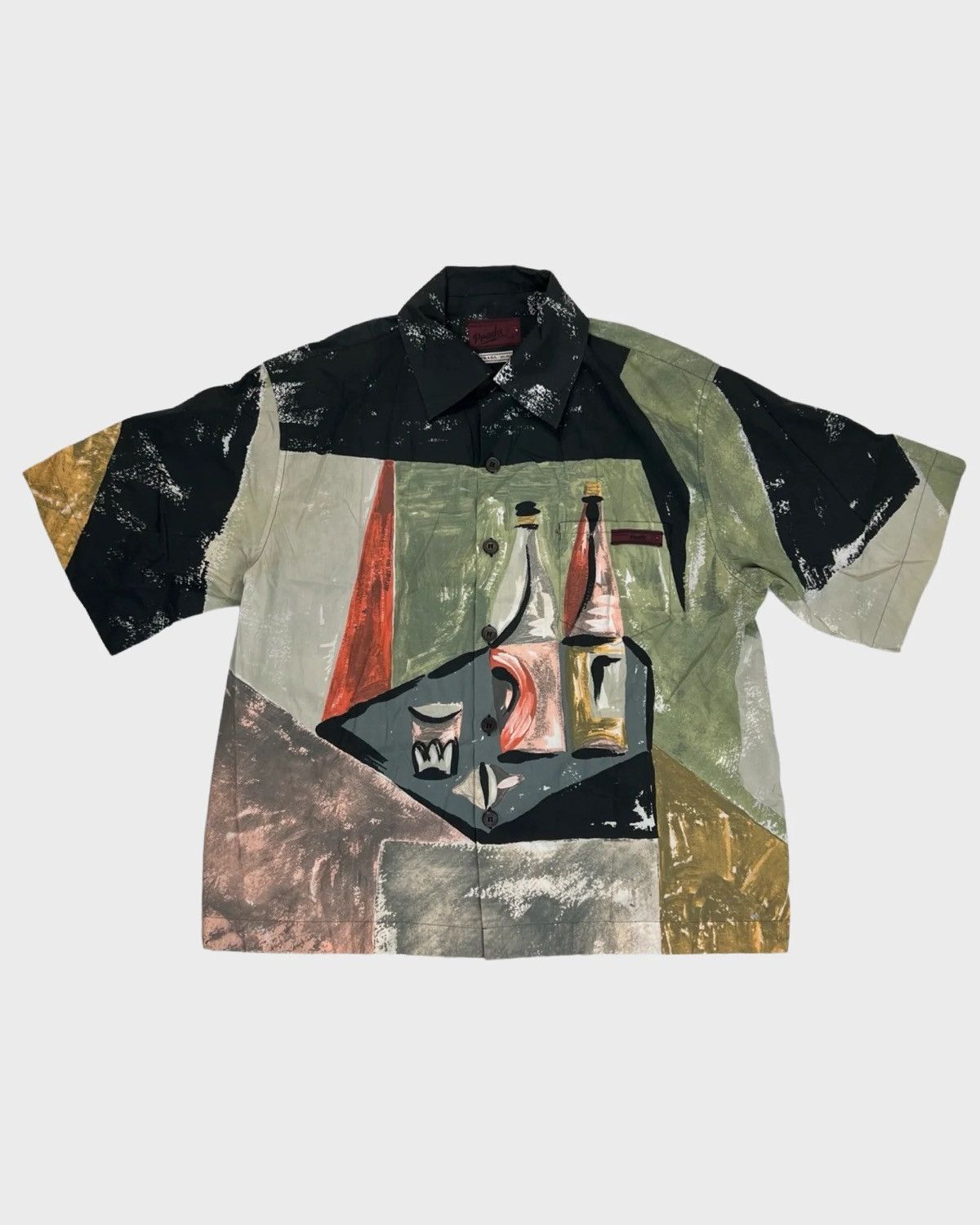 image of Prada Aw17 Stilleben Painting Art Shirt Sz:m in Grey, Men's (Size Medium)