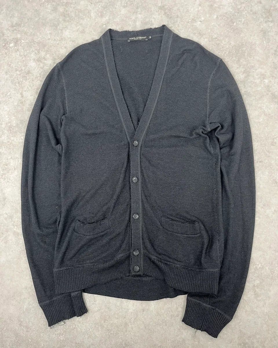 Dolce & Gabbana 2010s Dolce & Gabbana Black Minimalist Cardigan Sweater Size US M / EU 48-50 / 2 - 1 Thumbnail