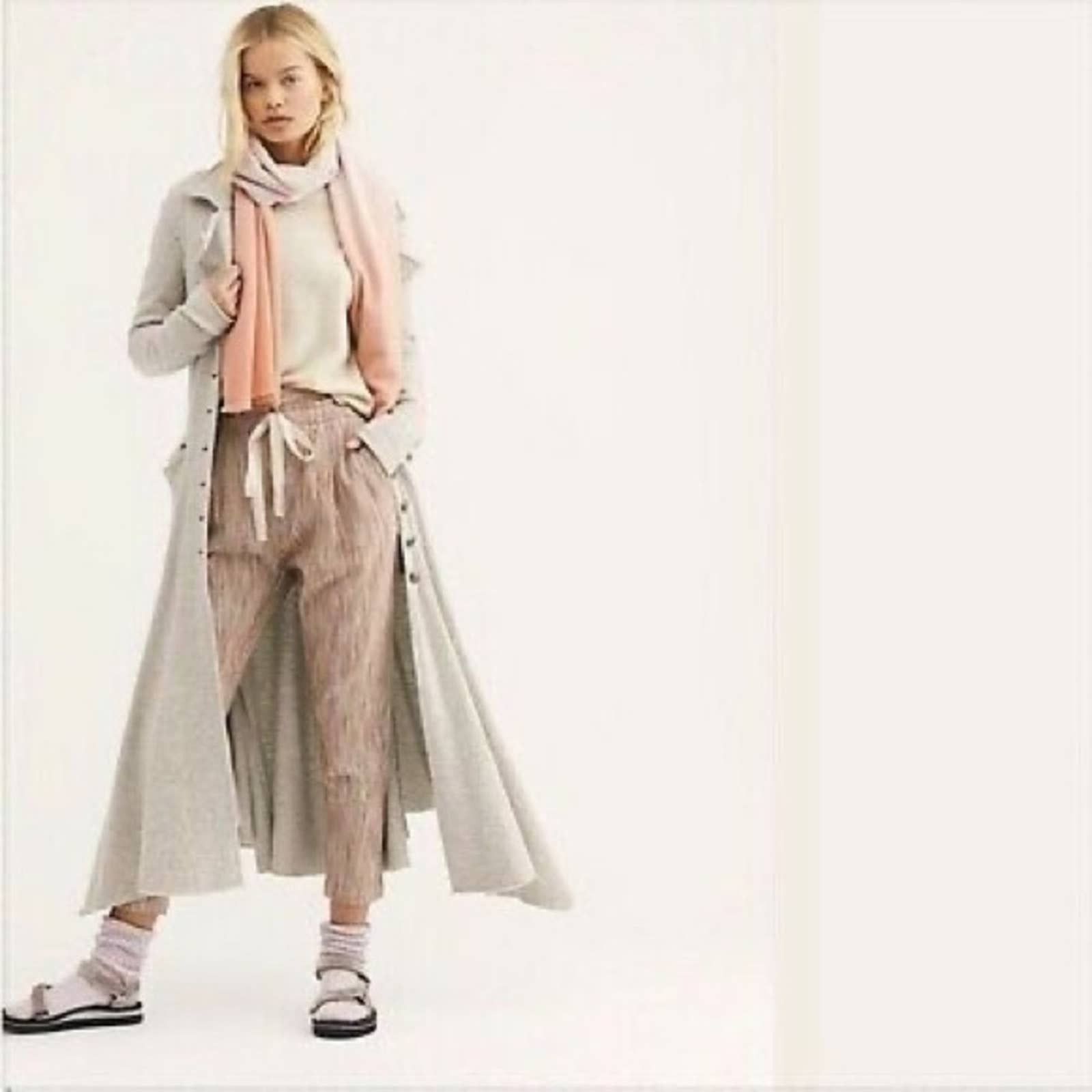 NEW FREE PEOPLE Caraway Light at Sunrise Crop Pants Sz 8