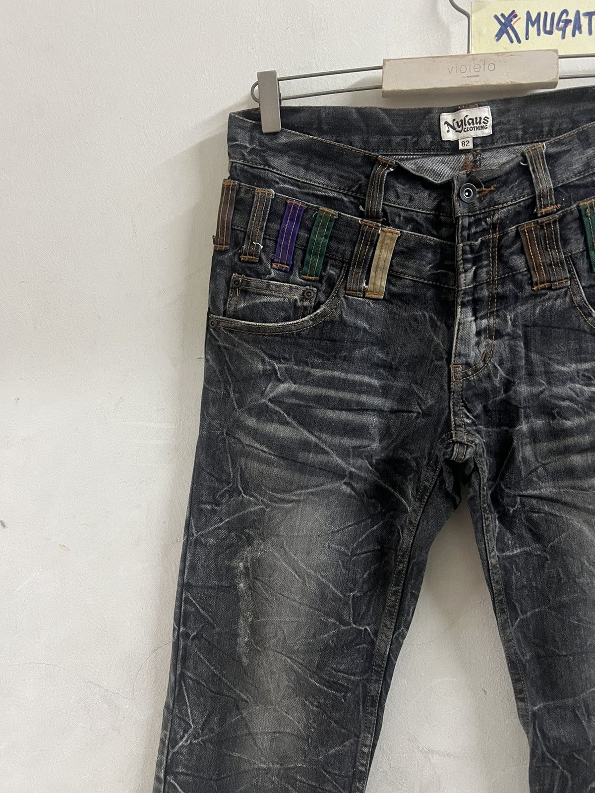 4GSELLER × Japanese Brand THRASHED JAPANESE BRAND NYLAUS DISTRESSED DENIM PANT Size US 30 / EU 46 - 3 Thumbnail