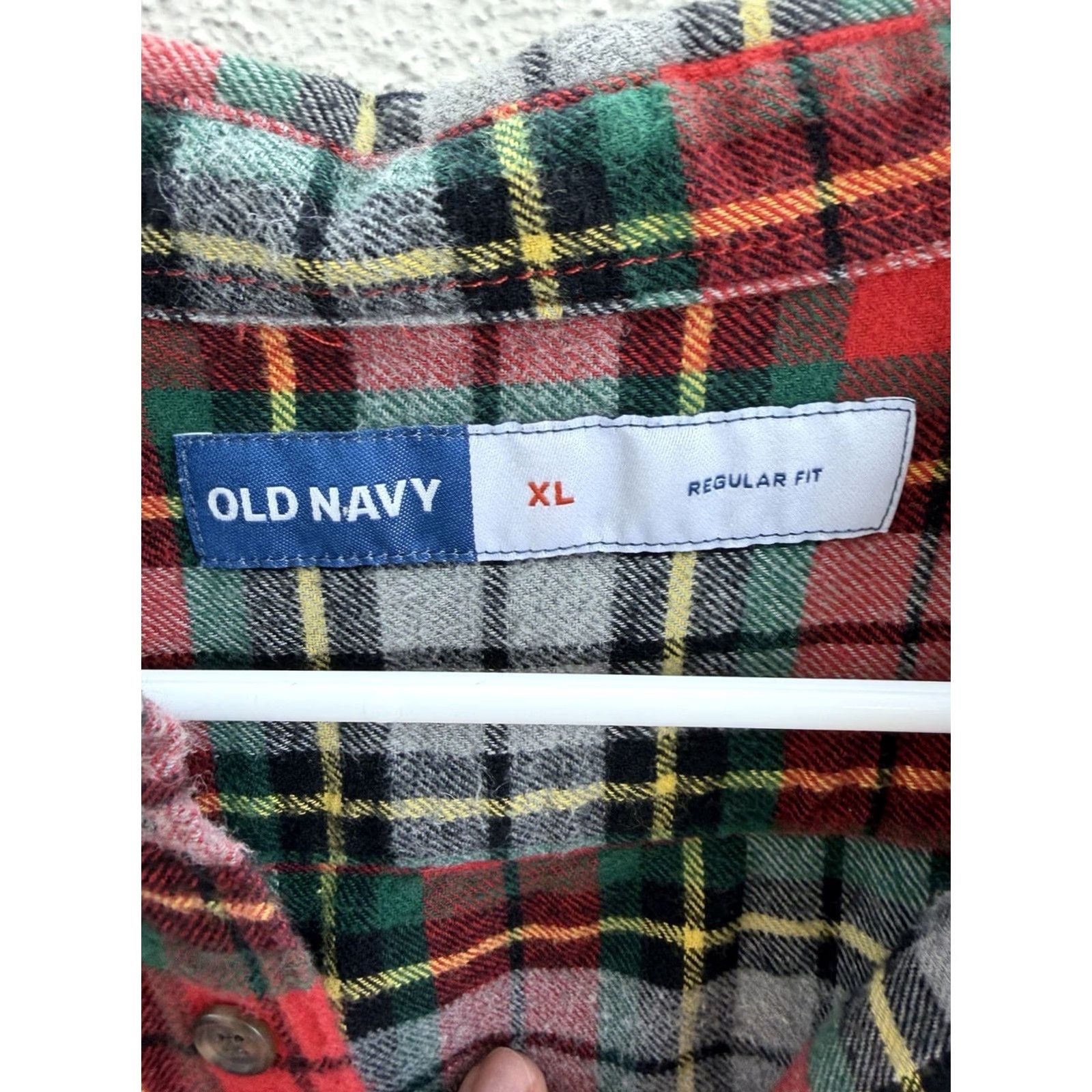 Old Navy Old Navy Mens Flannel Shirt Button-Up XL Regular Fit Plaid Red Green Colorful Classic Outdoor Womens? Mens Size US XL / EU 56 / 4 - 3 Thumbnail