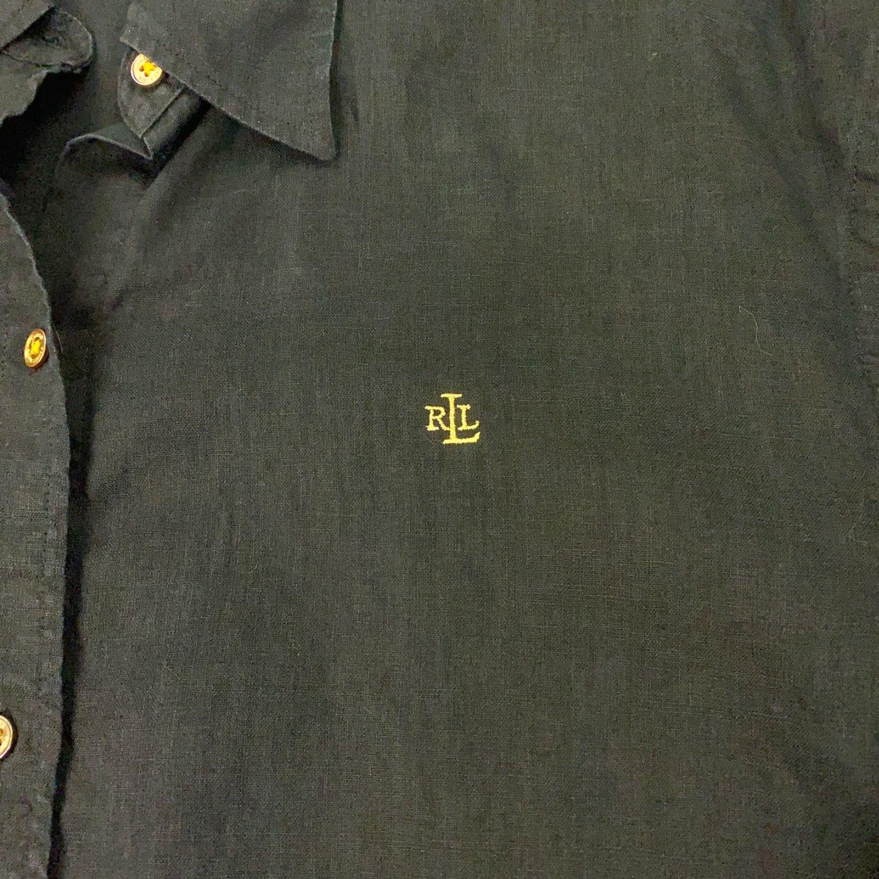 Ralph Lauren Ralph Lauren LRL Shirt Womens Linen Medium Black 3/4 Sleeve Blouse Top Size M / US 6-8 / IT 42-44 - 2 Thumbnail