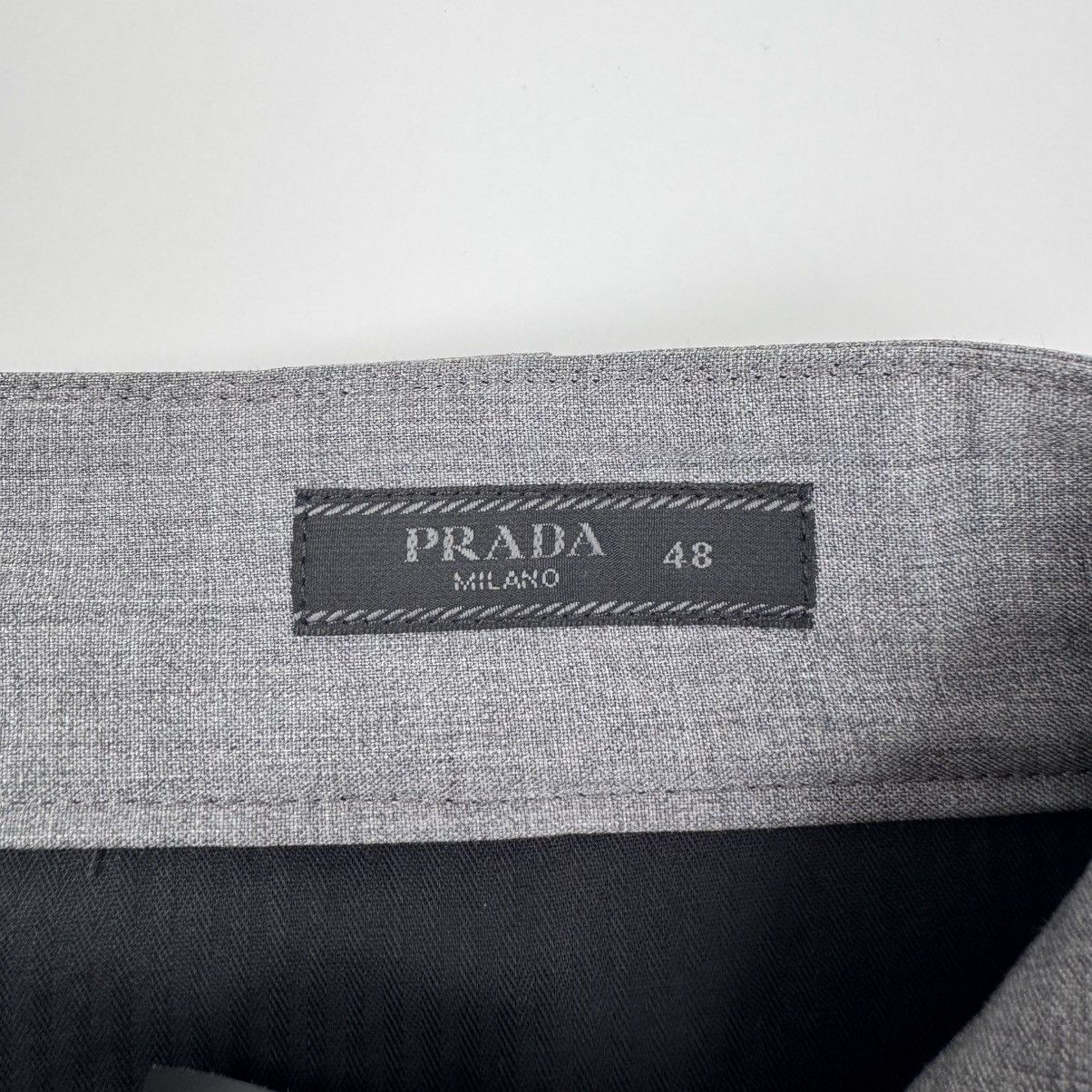Prada Prada SS2024 Main-Line Light Gray Wide Fine Wool Pants Size US 34 / EU 50 - 10 Thumbnail