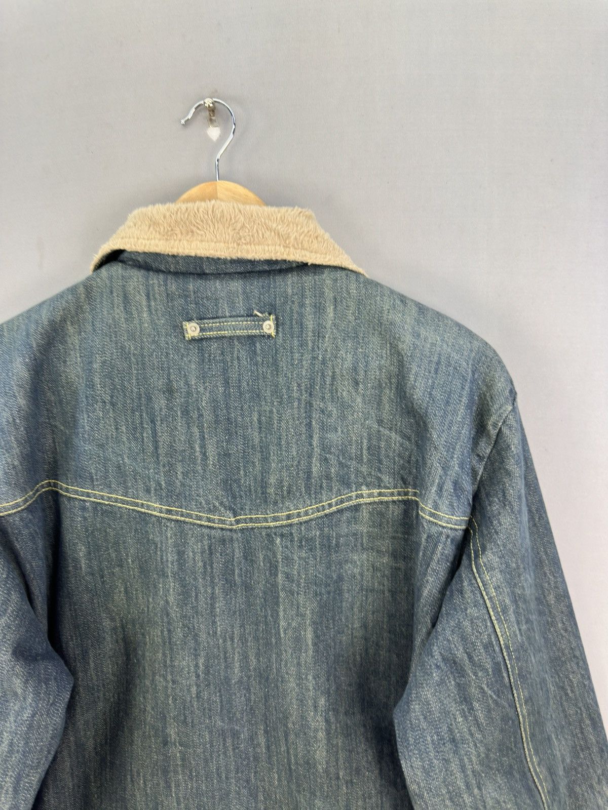 Japanese Brand Denim Sherpa Trucker Jacket by Be Coming Size US L / EU 52-54 / 3 - 5 Thumbnail