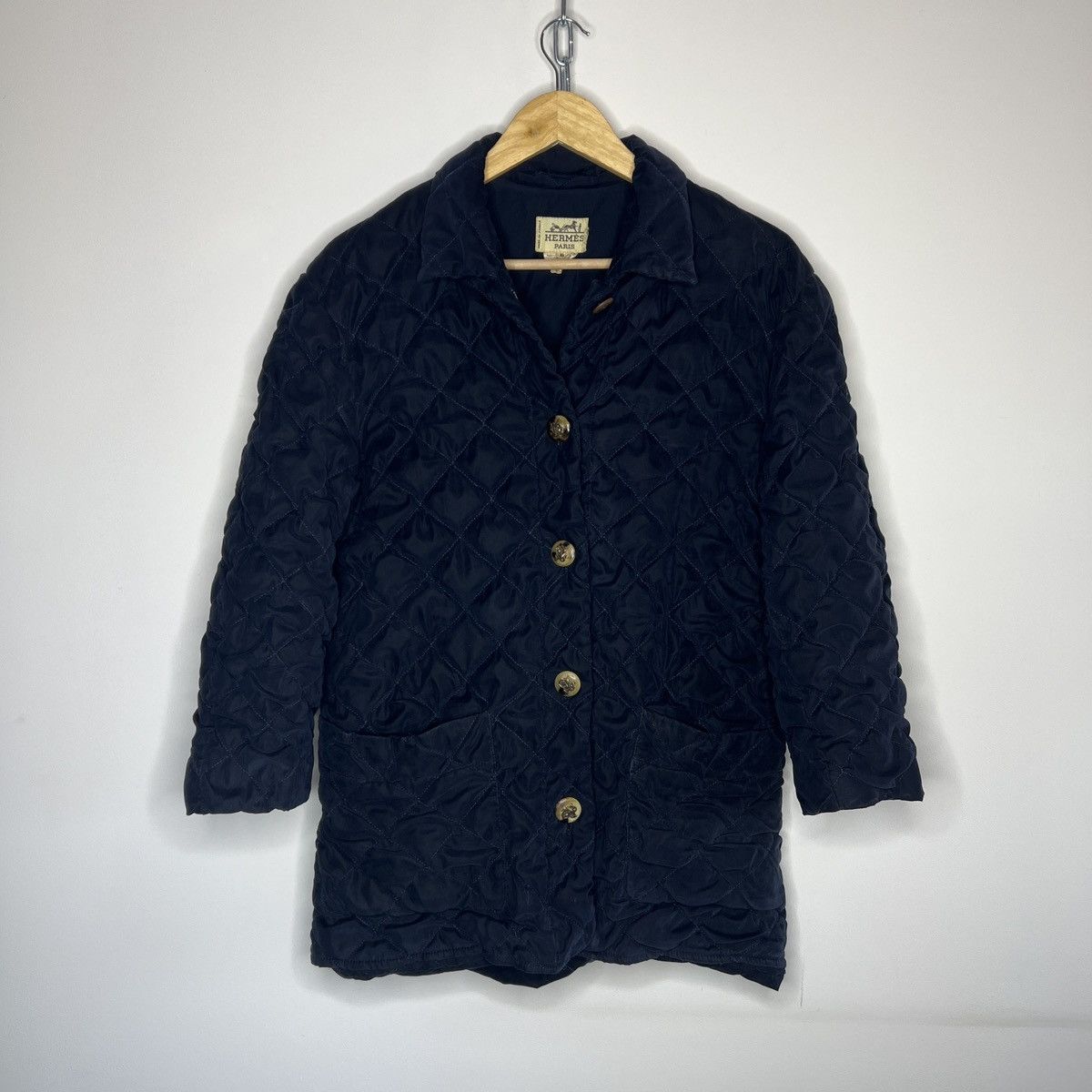 Hermes Women's Hermes Paris Quilted Jacket Coat Dark Navy Size 40 Size M / US 6-8 / IT 42-44 - 1 Thumbnail