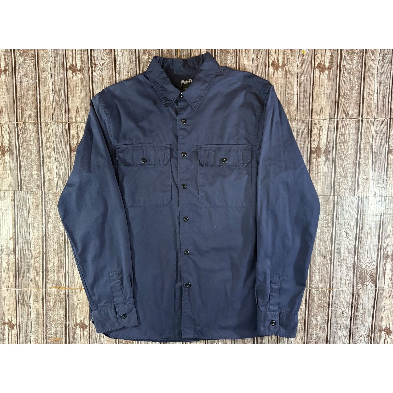 Todd Snyder Todd Snyder cotton button up overshirt size L color Navy Blu Size US L / EU 52-54 / 3 - 1 Thumbnail