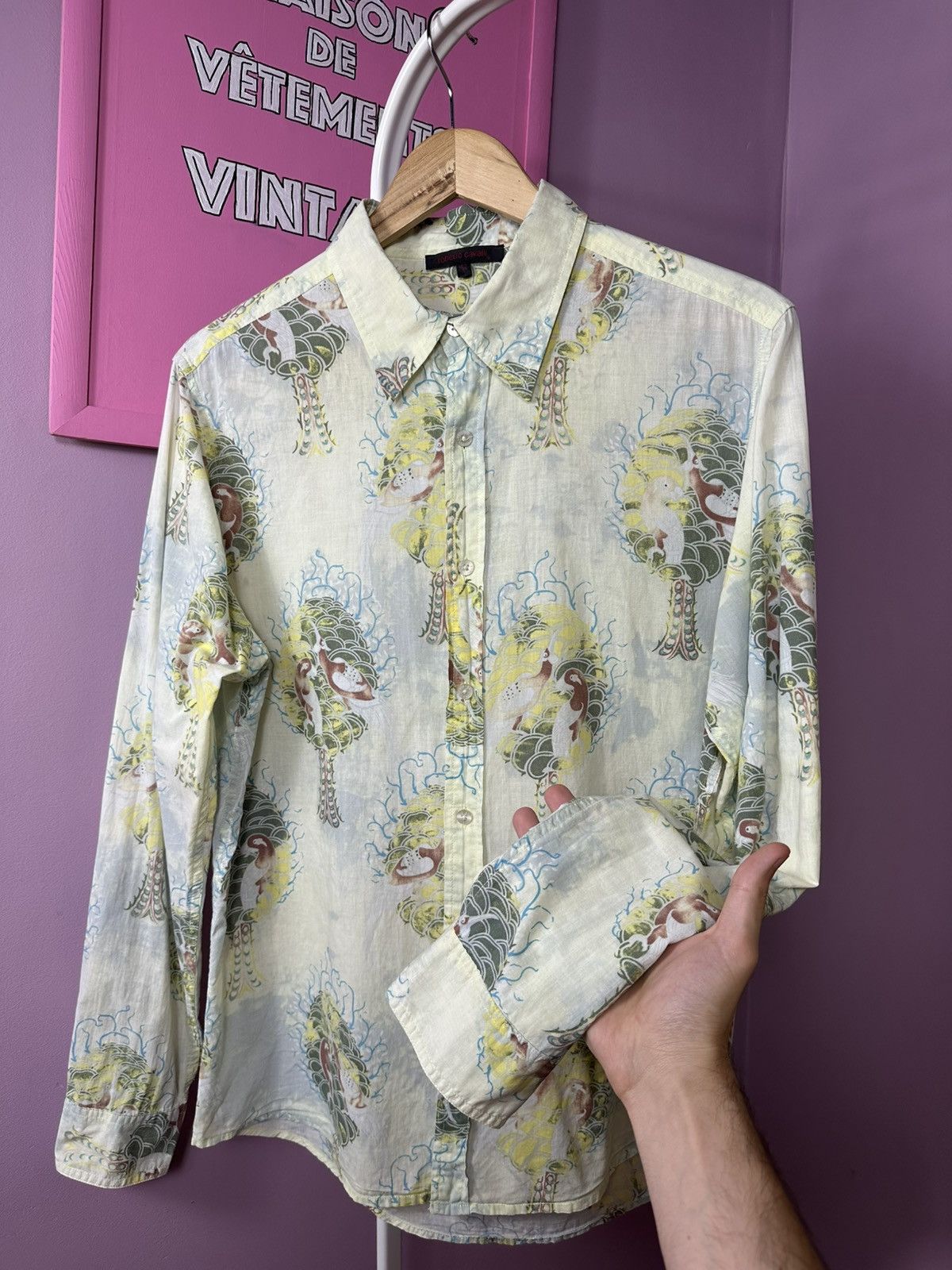 Roberto Cavalli Roberto Cavalli Batik Tree Art Vintage 00S Button Up Size US L / EU 52-54 / 3 - 8 Thumbnail