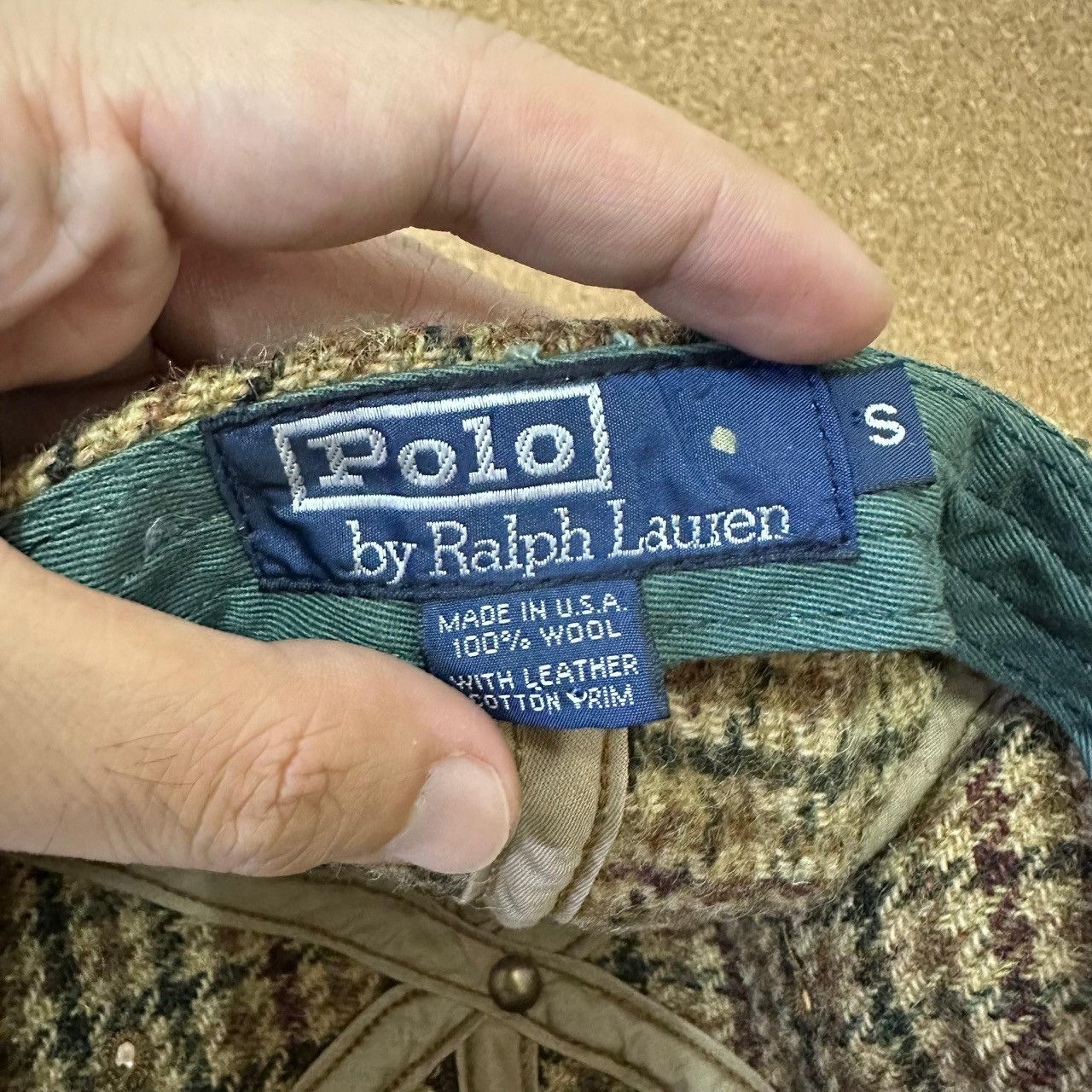 Polo Ralph Lauren Vintage 90s Polo Ralph Lauren Wool Tweed Leather Cap USA Size ONE SIZE - 10 Thumbnail