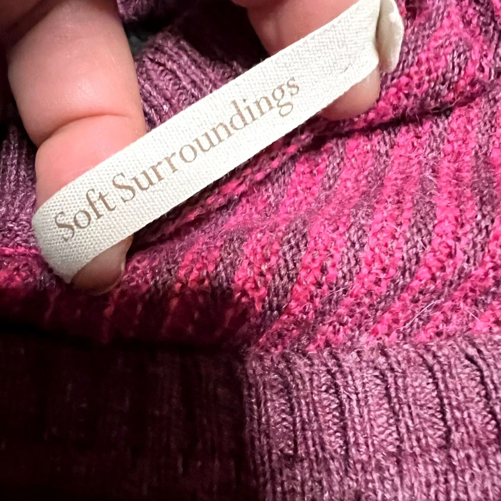 Soft Surroundings SOFT SURROUNDINGS Sweater Womens Small Pink Purple Boxy Wool Alpaca Knit V-Neck Pullover Women S Pink Purple Boxy Wool Alpaca Knit V-Neck Size S / US 4 / IT 40 - 6 Thumbnail