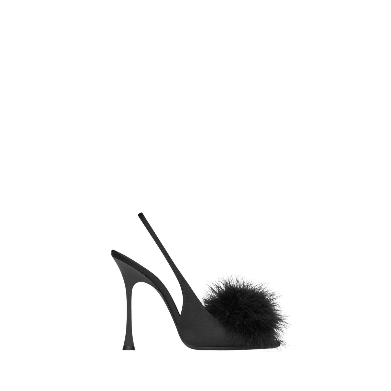 SAINT LAURENT Paradis $1200 Black 110mm Slingback Sandals Ne