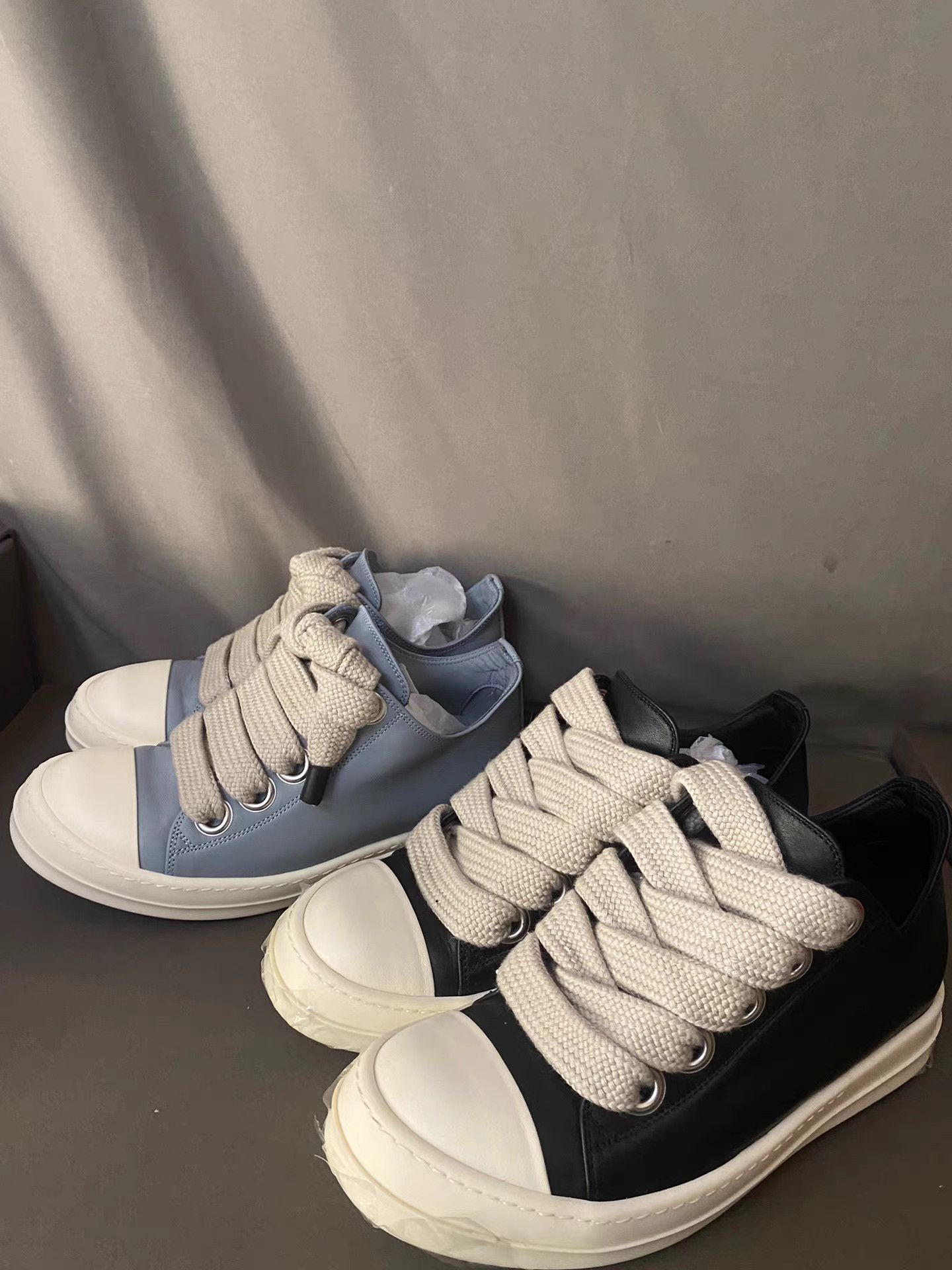 Rick Owens Rick Owens SS24 Thick Laces Haze Blue Low Top Sneakers Size US 7 / IT 37 - 6 Thumbnail