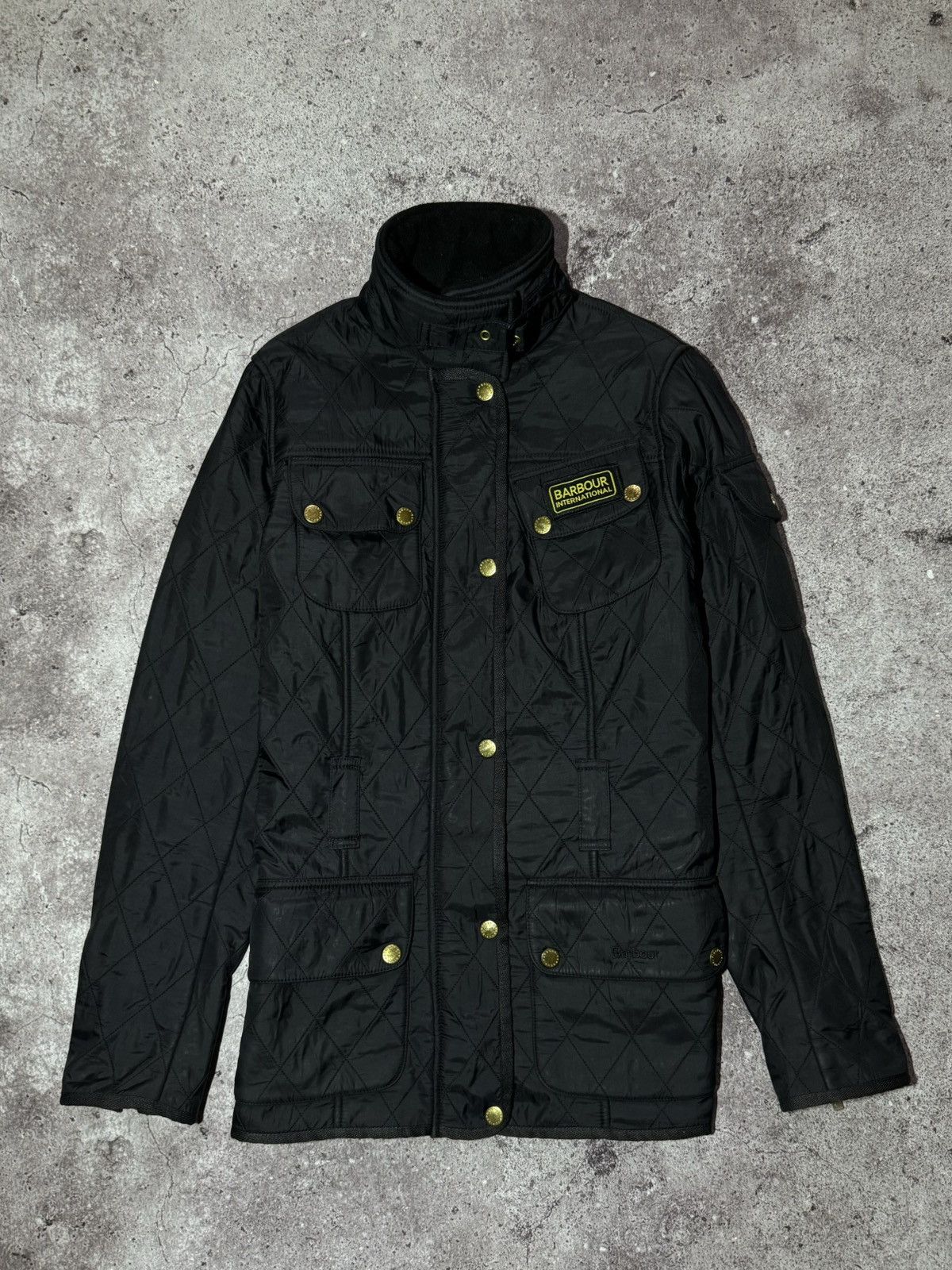 Barbour × Vintage Barbour International Black “Polar Quilt” Lined Jacket Size S / US 4 / IT 40 - 1 Thumbnail