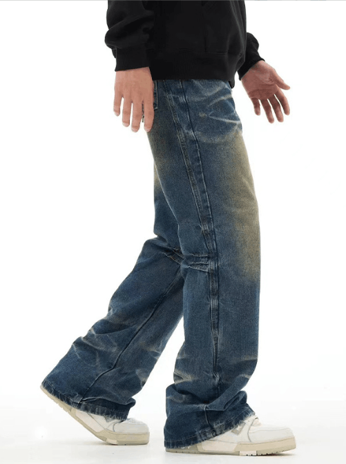 Japanese Brand × Jean Vintage washed dark blue bootcut jeans for men Size US 32 / EU 48 - 4 Thumbnail