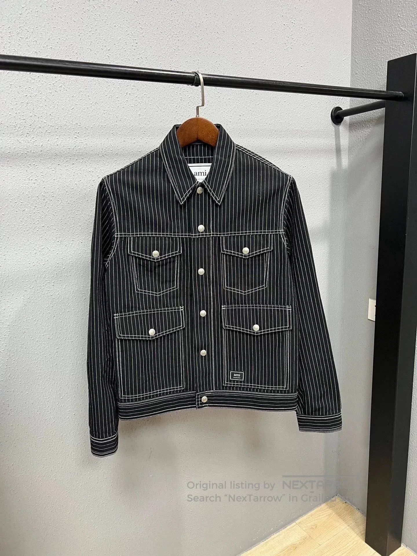 AMI Ami Striped Denim Jacket. Size US S / EU 44-46 / 1 - 1 Thumbnail