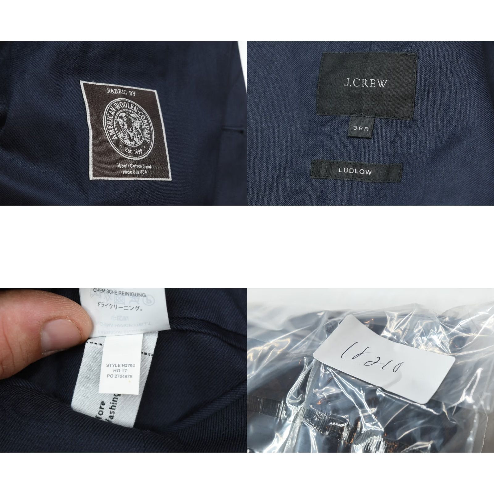 J.Crew J.Crew Ludlow Blazer Mens 38R Blue Wool Cotton Slim-fit Unstructured Two-Button Size 38R - 9 Thumbnail