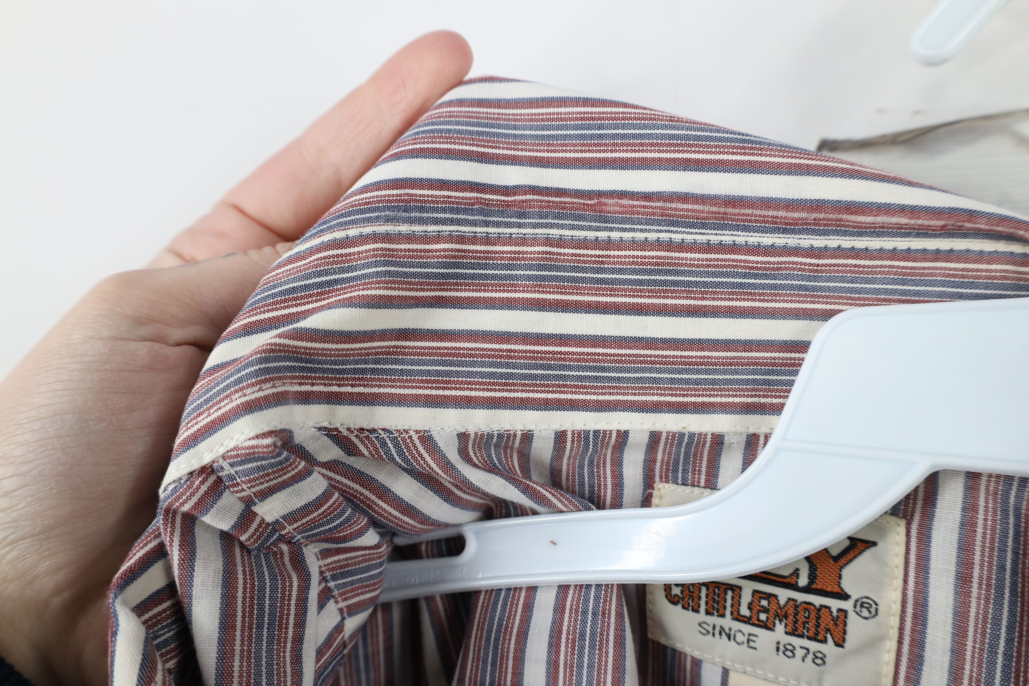 Vintage Vintage 70s 80s Streetwear Cowboy Striped Button Shirt Size US XL / EU 56 / 4 - 7 Thumbnail