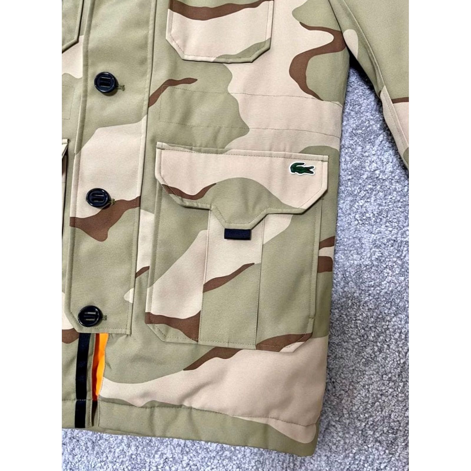 Lacoste LACOSTE Desert Camo Down Jacket/ Beige x Brown/ Size: S Mens Jacket Size US S / EU 44-46 / 1 - 6 Thumbnail