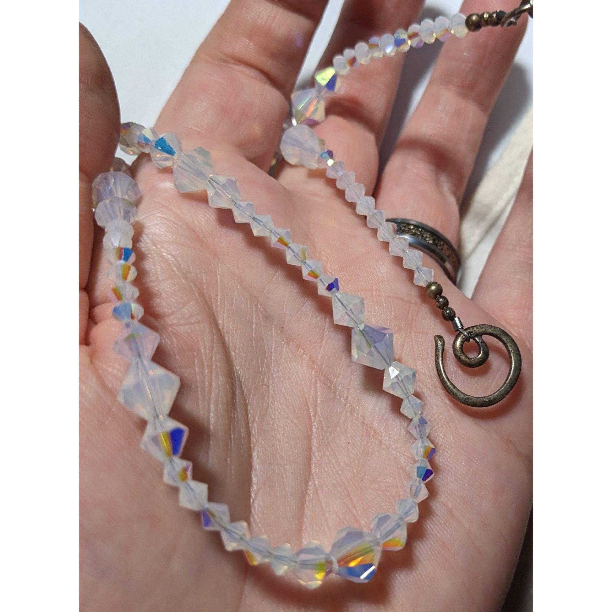 Other Whimsical Sterling Aurora Borealis Glass Necklace Size ONE SIZE - 9 Thumbnail