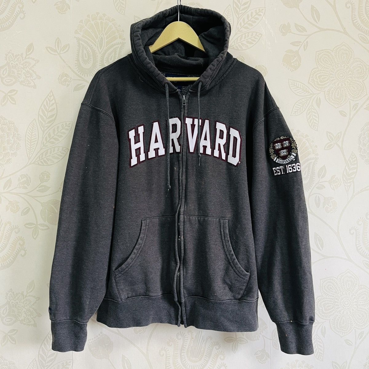 Jansport × Vintage Vintage Jansport Harvard University Distressed Hoodies Size US L / EU 52-54 / 3 - 3 Thumbnail