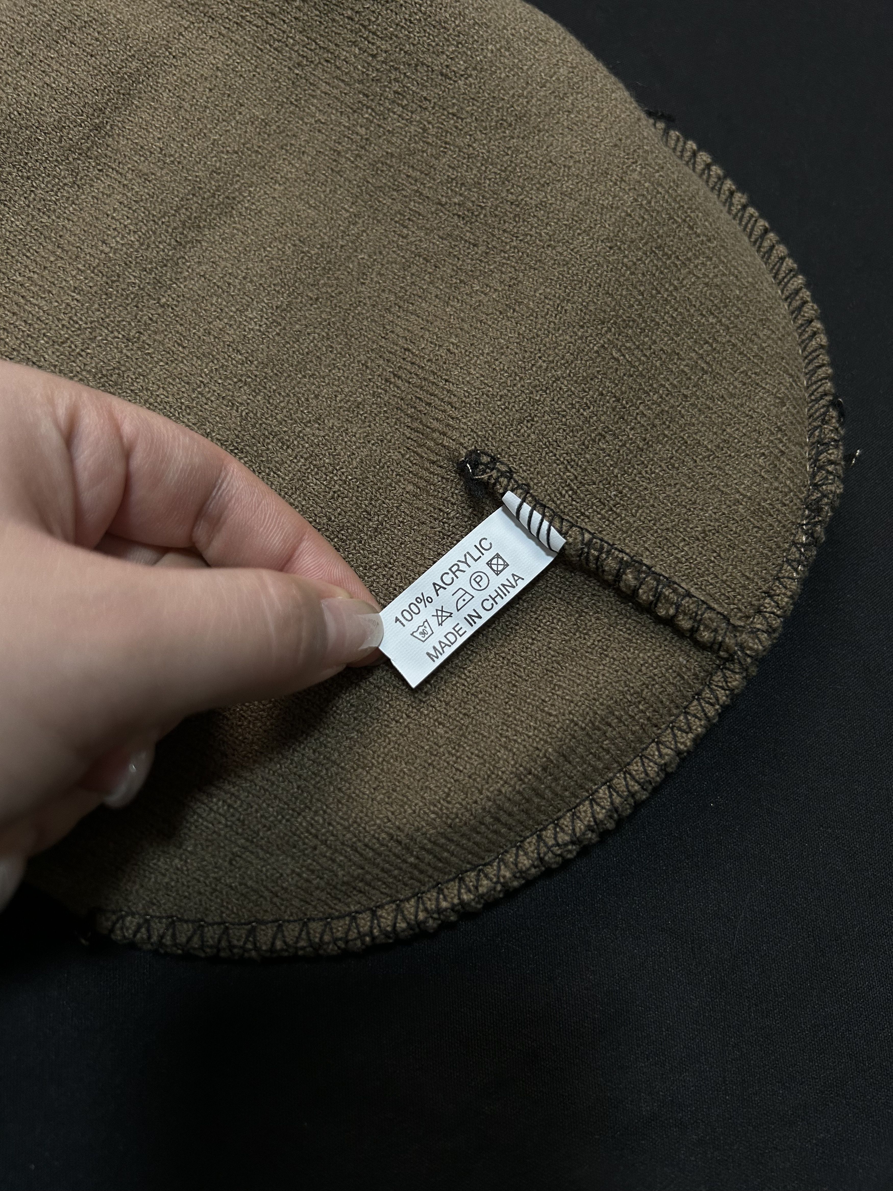 Japanese Brand Rare Chunky Graphic No Cuff Knit Brown Beanie Hats OS Size ONE SIZE - 7 Thumbnail