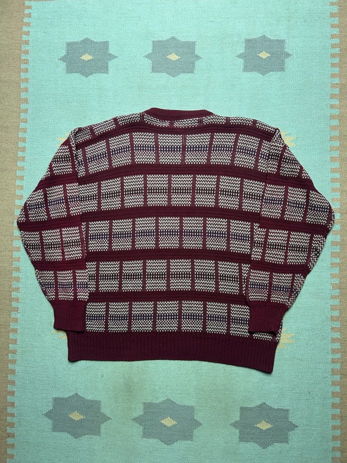 Vintage Vintage acrylic knit sweater Birds Eye windowpane soft XXL Size US XXL / EU 58 / 5 - 6 Thumbnail