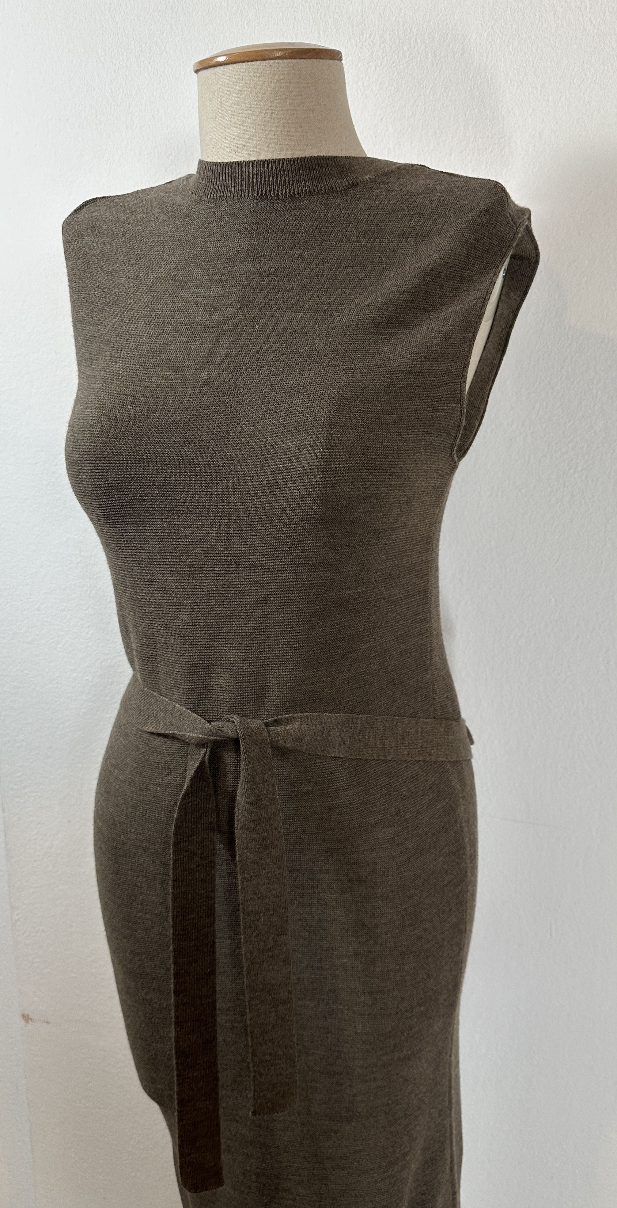 Lemaire Reversible Sleeveless Knitted Dress Moss Green Melan Size M / US 6-8 / IT 42-44 - 2 Thumbnail