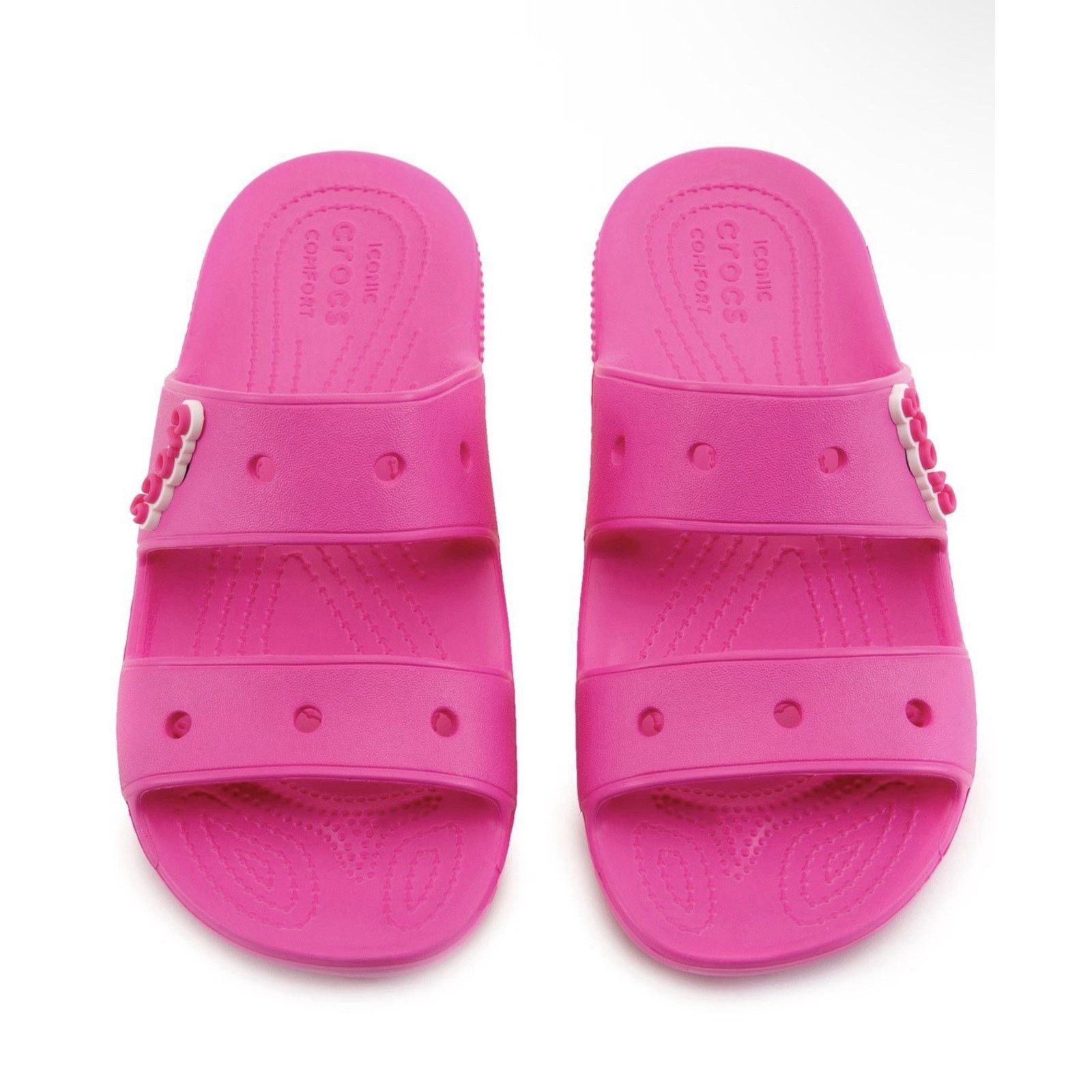 Crocs Crocs Classic Double Strap Bright Pink 9W Sandals Slides Size US 9 / IT 39 - 1 Thumbnail