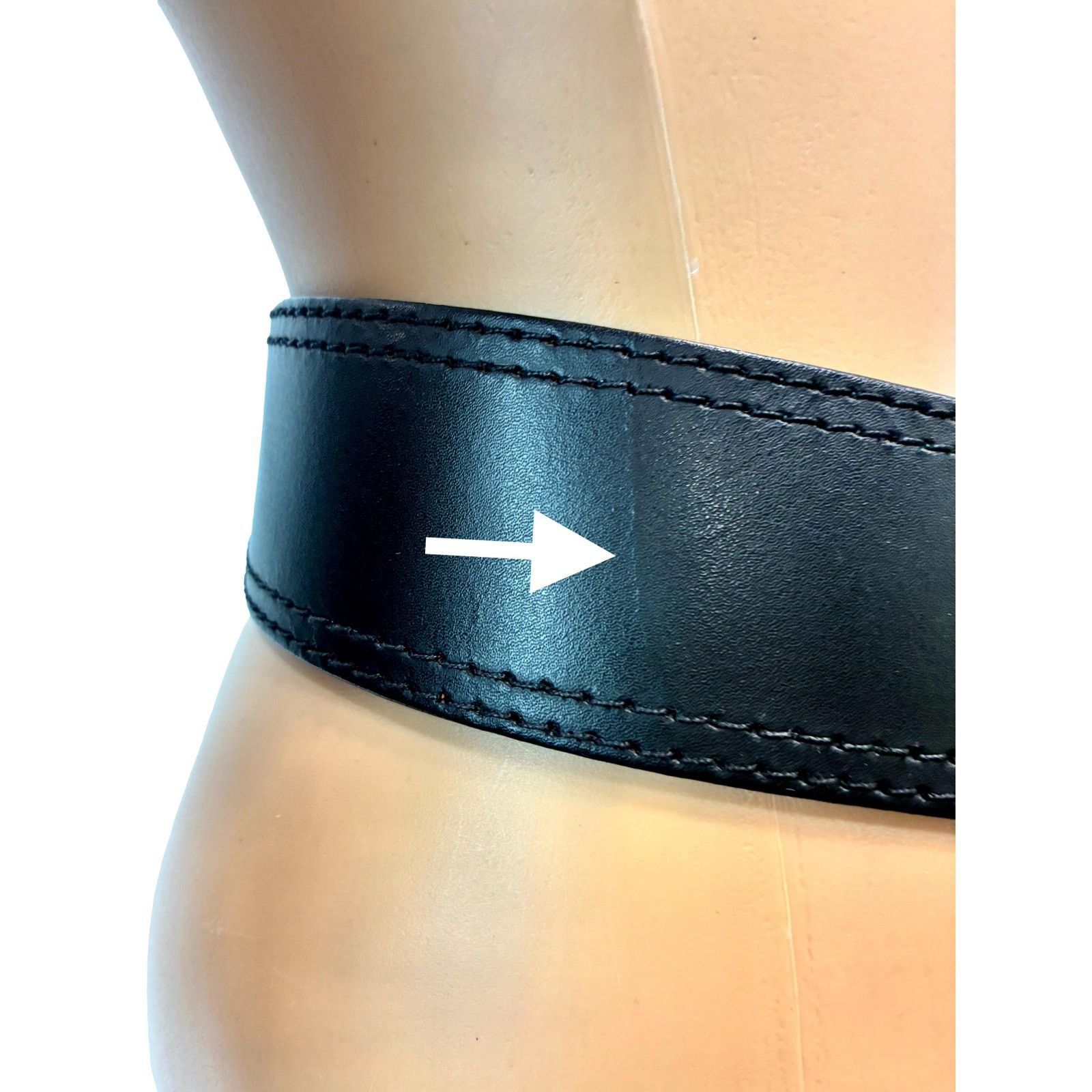 Vintage Vintage The Limited Black Italian Leather Wide Belt (S) Size ONE SIZE - 15 Thumbnail