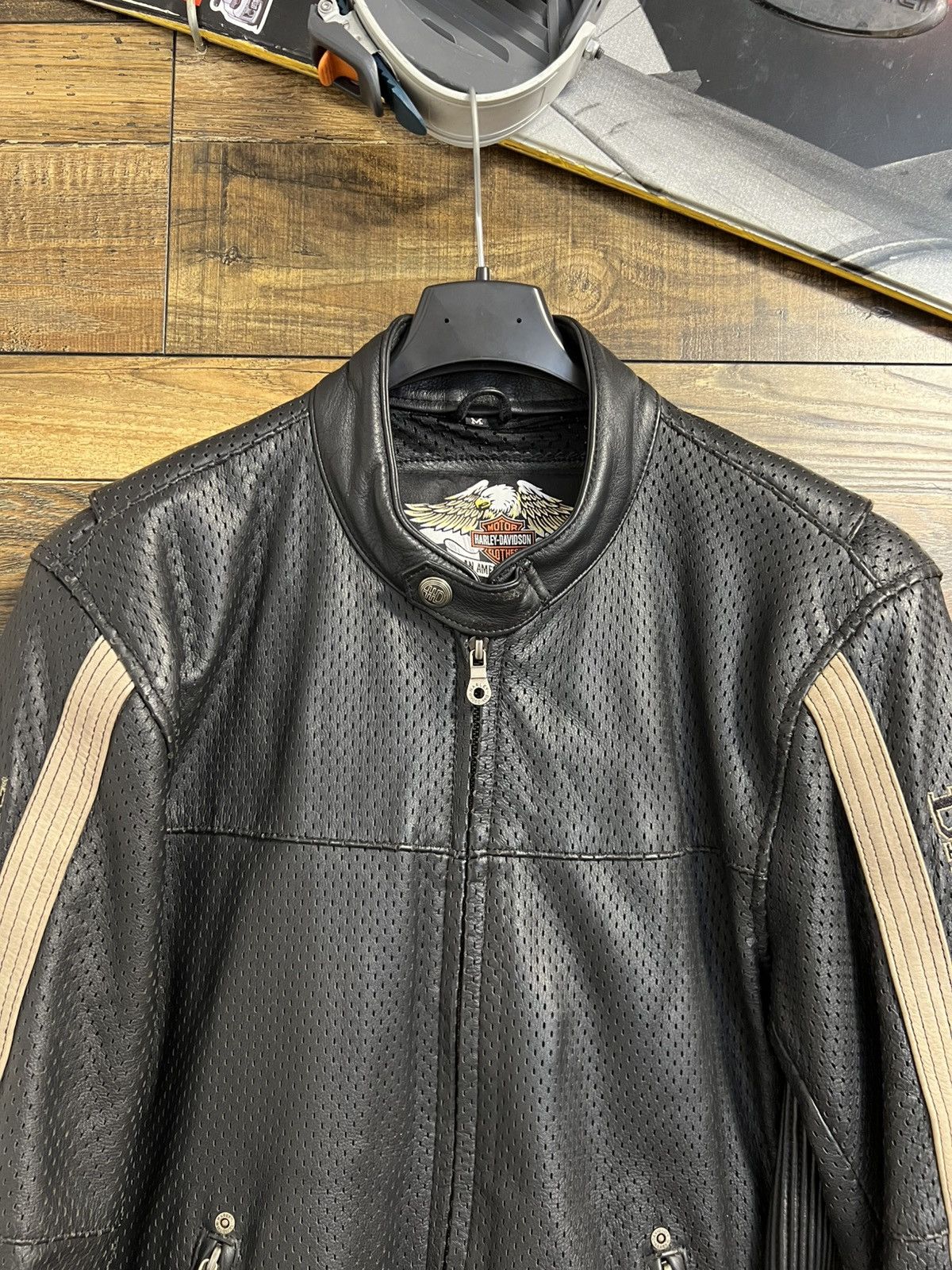 Harley Davidson HARLEY DAVIDSON Jacket Perforated Leather Bomber Racing Size US M / EU 48-50 / 2 - 6 Thumbnail