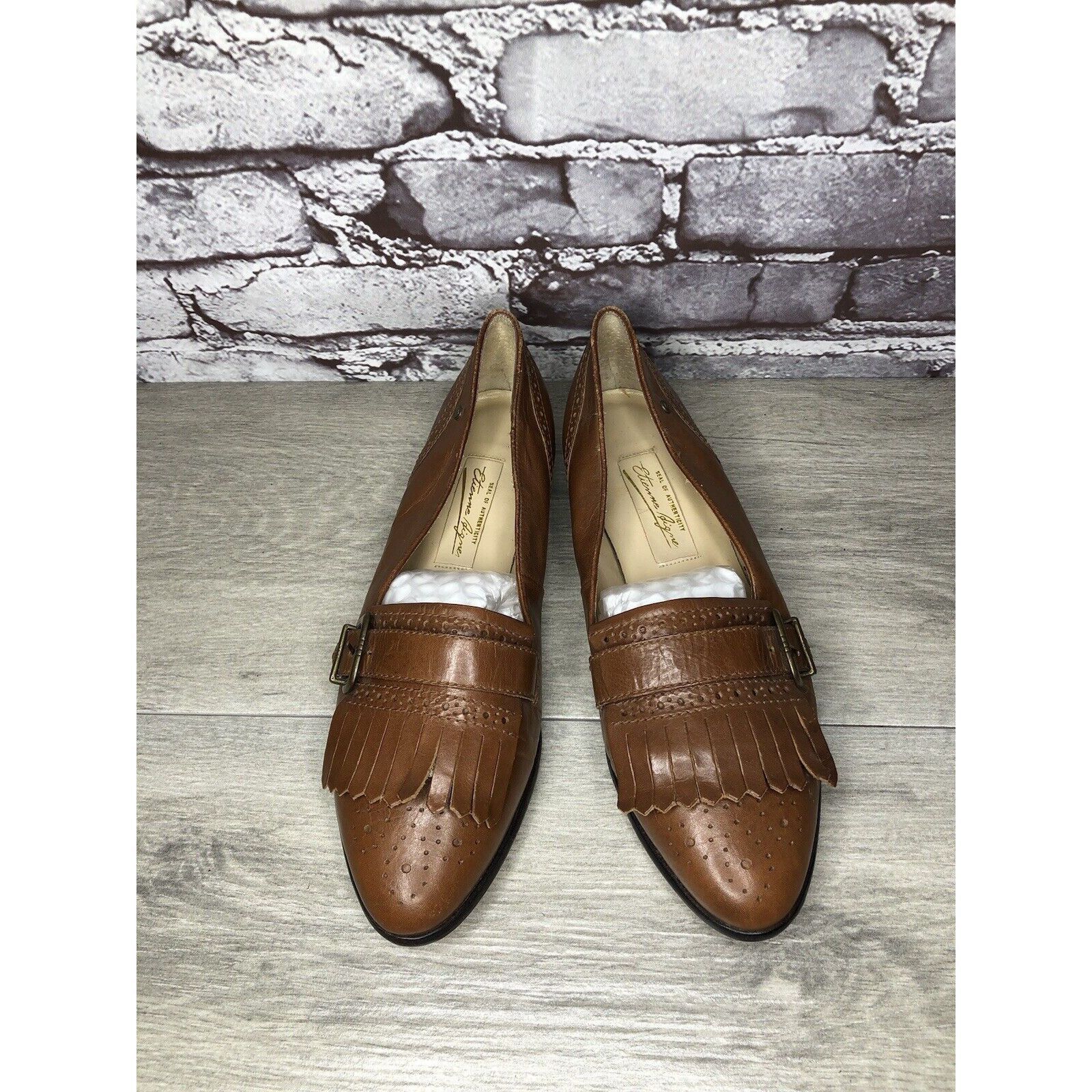 Etienne Aigner Etienne Aigner VTG Brown Leather Kiltie Monk Strap Loafers W Size US 9 / IT 39 - 23 Thumbnail
