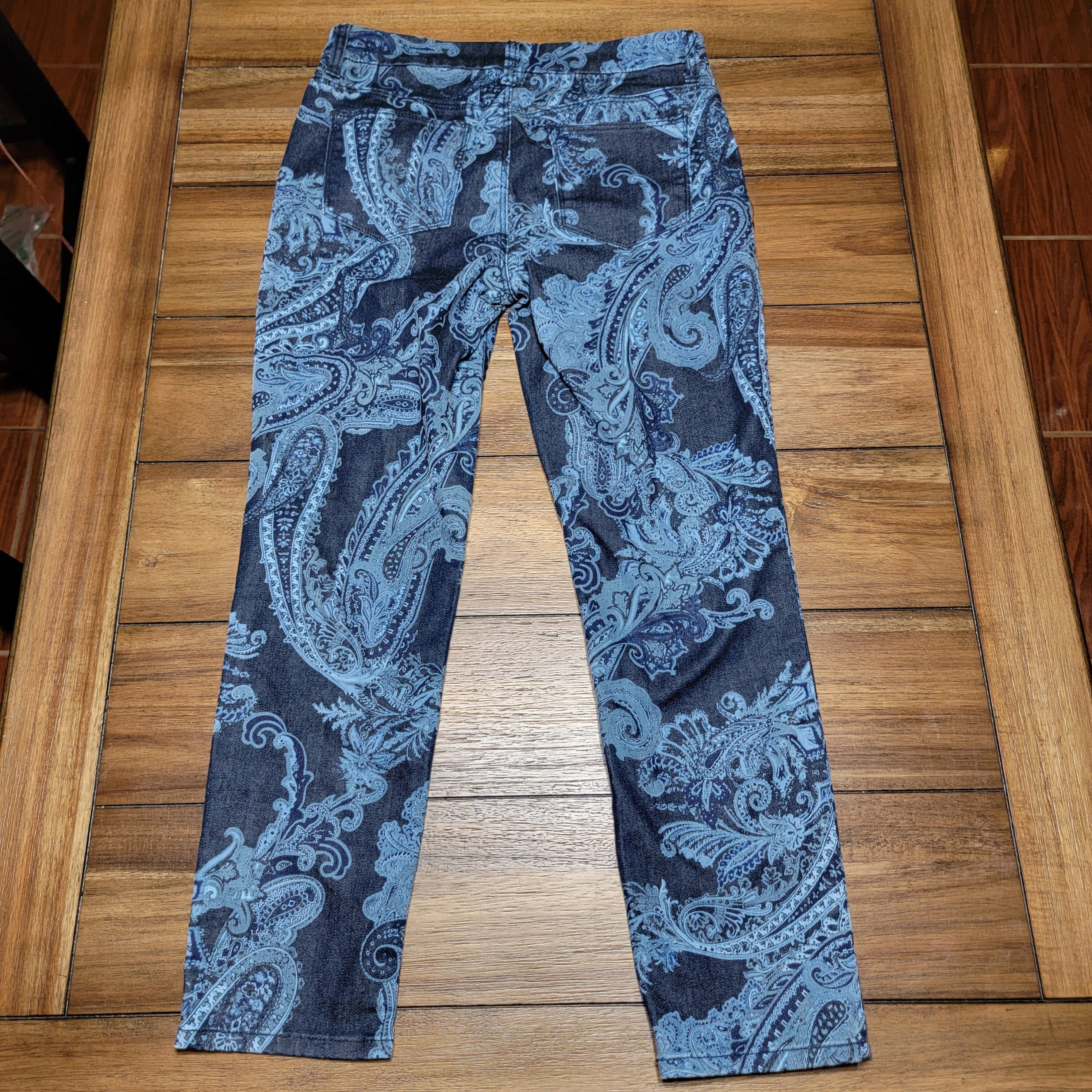 Chicos Chico's Girlfriend Slim Leg Paisley Pattern Pants - Size 00 Size 28" / US 6 / IT 42 - 3 Thumbnail
