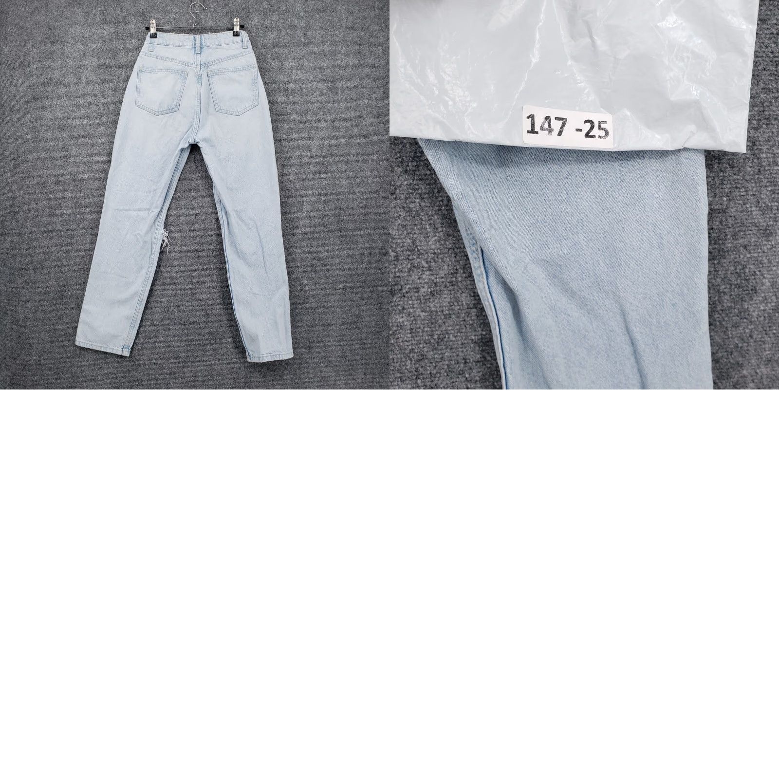 Zara ZARA Jeans Womens 2 Blue Straight Leg High Rise Ripped Light Wash Denim Zip Fly Jeans Size 26" / US 2 / IT 38 - 9 Thumbnail